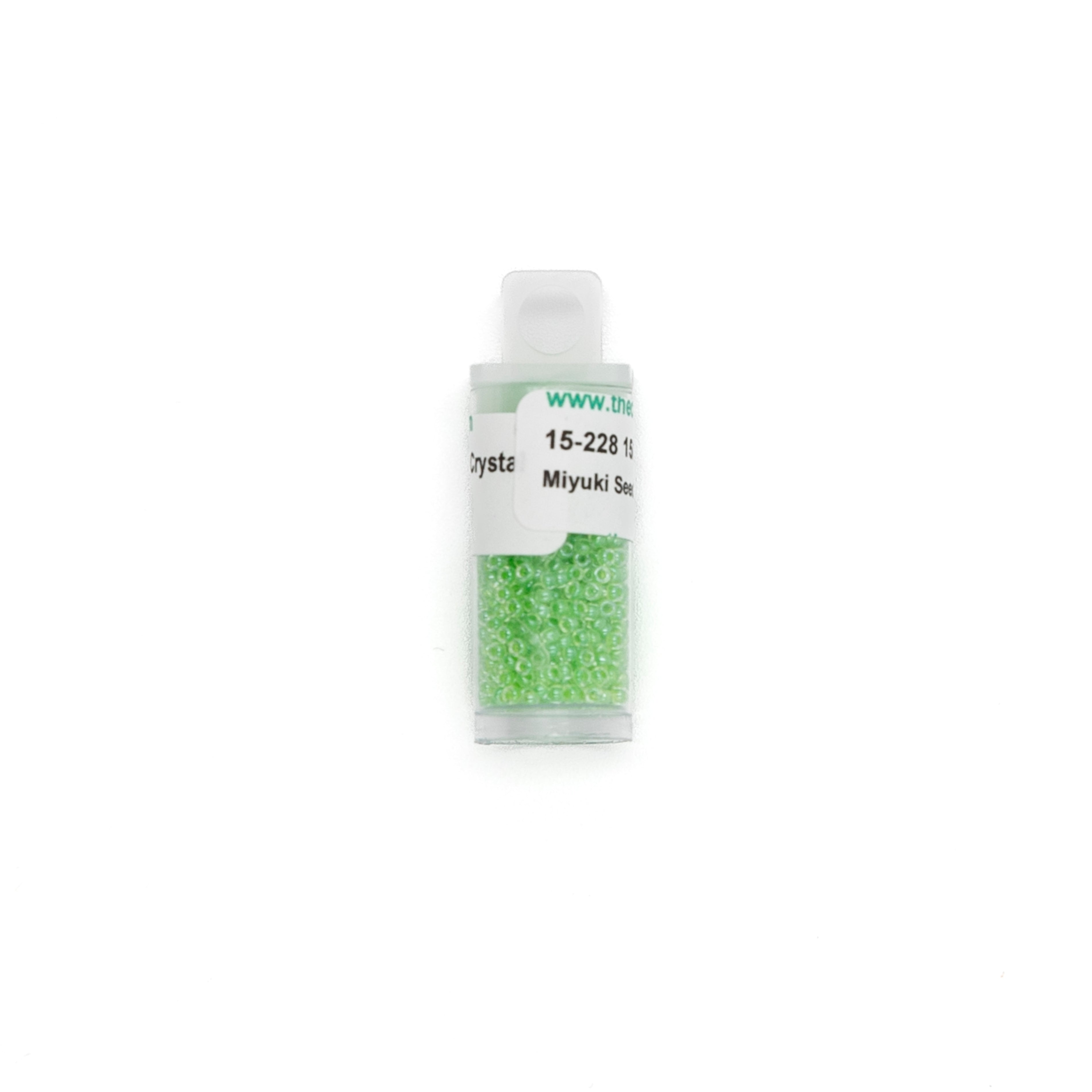 15-228 Light Green Lined Crystal bead by The Collection Designs — needlepoint accessory from Angel City Stitchery
