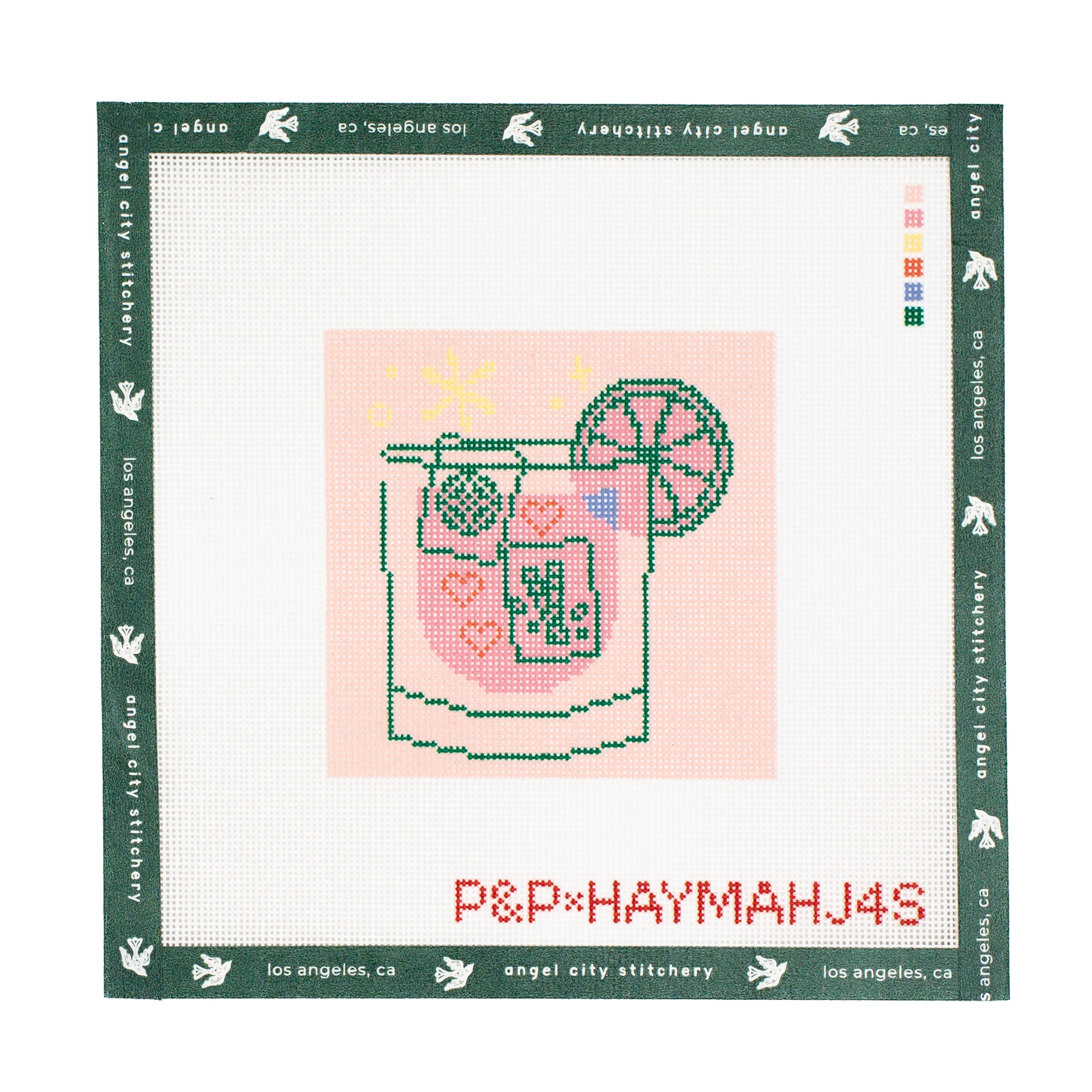 Pink Mahjong Cocktail Coaster