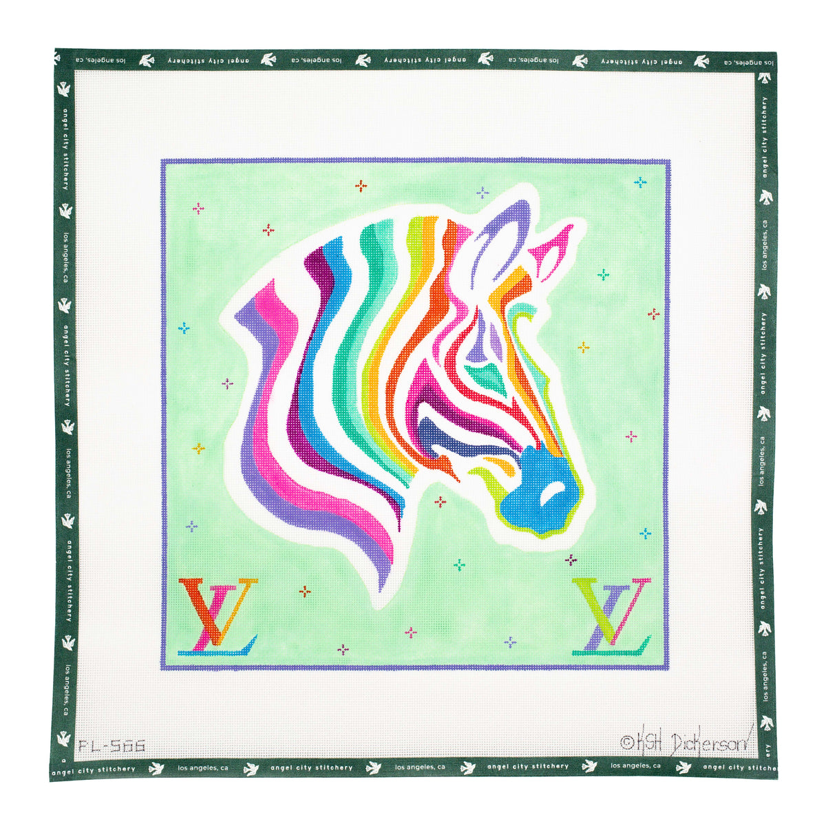 Designer Scarf Series: Multicolor Zebra on Pistachio
