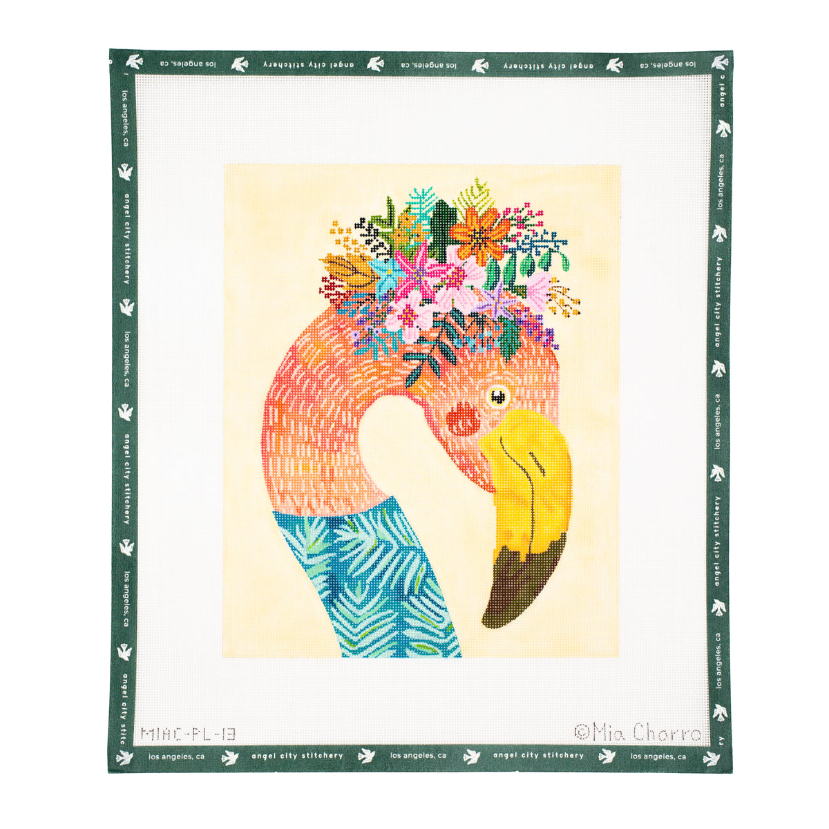 Flamingo in Turquoise Top (Butter Yellow)