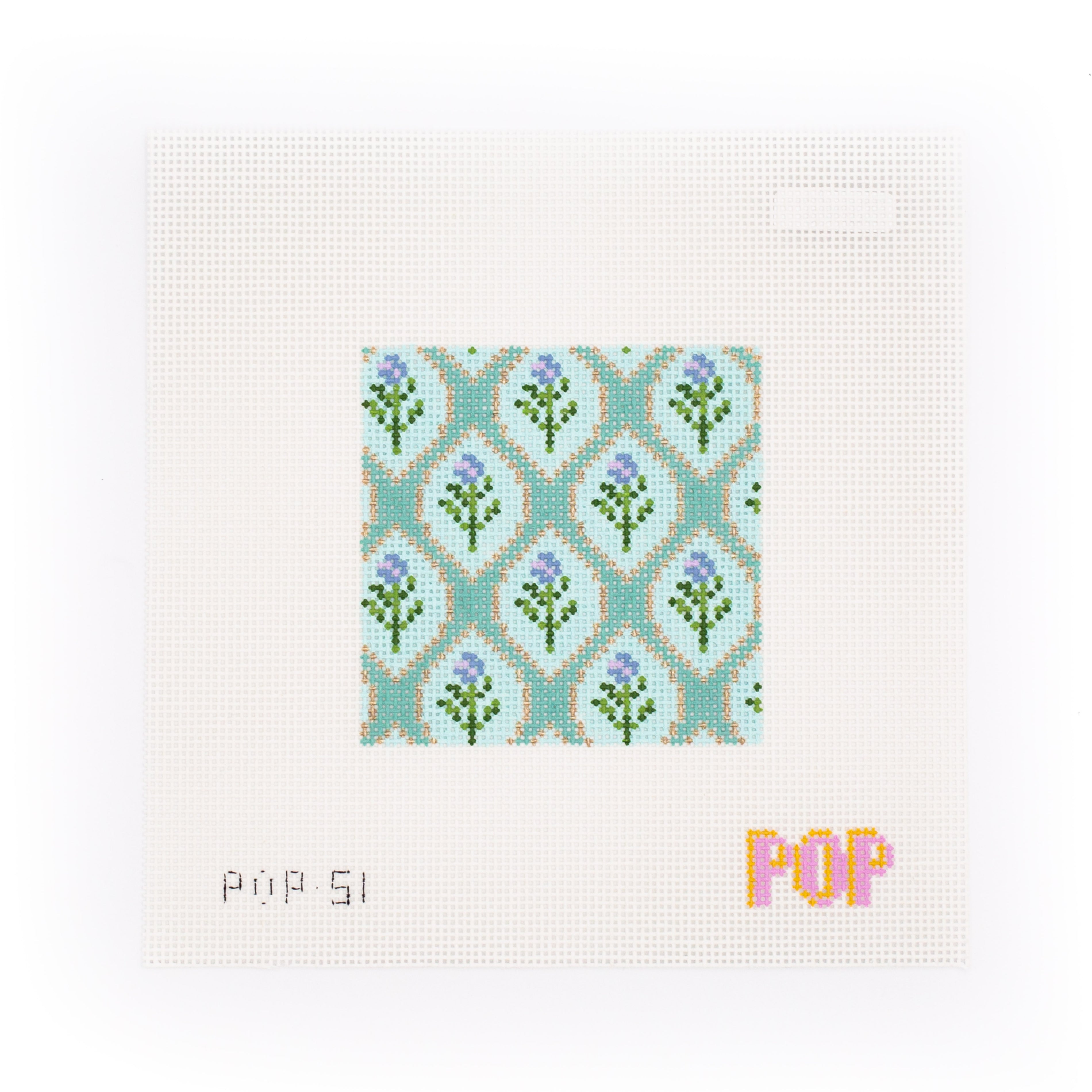 Green Floral Square