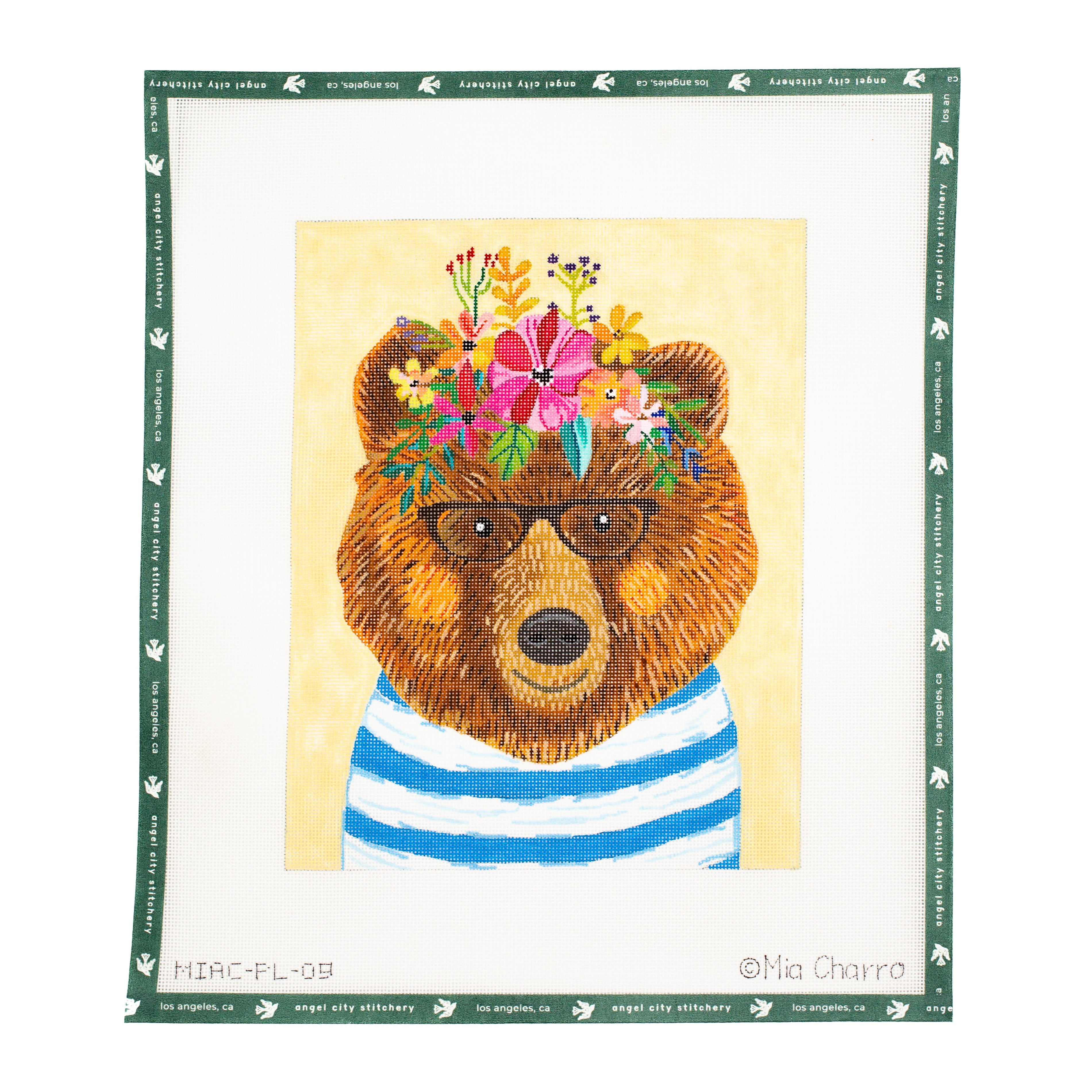 Bear in Striped Shirt w/ Glasses
