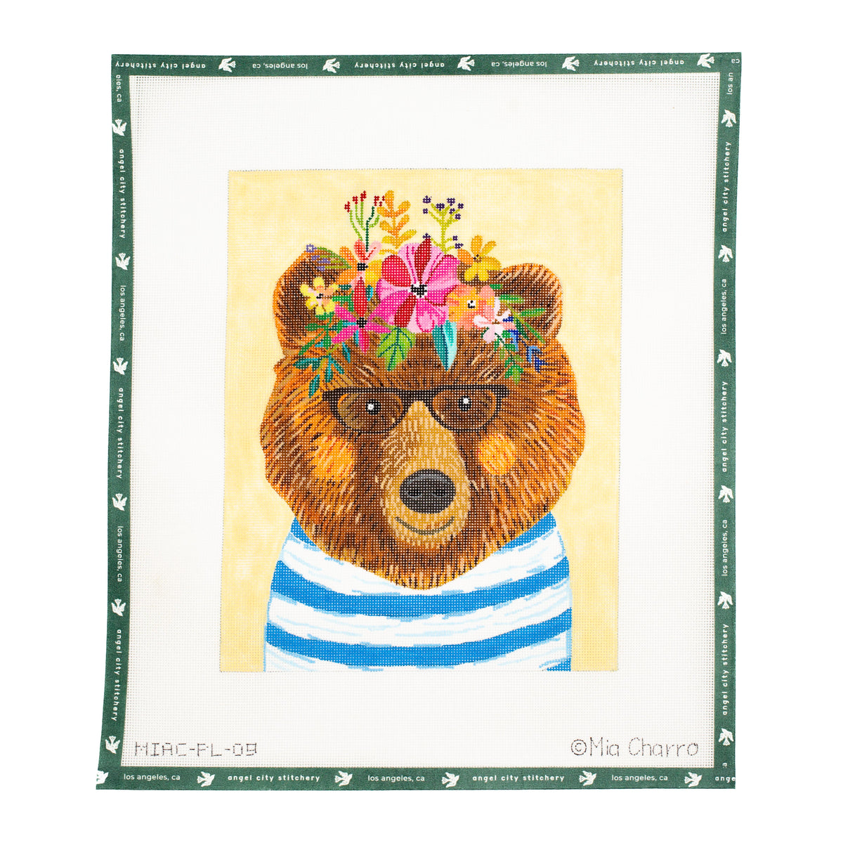 Bear in Striped Shirt w/ Glasses