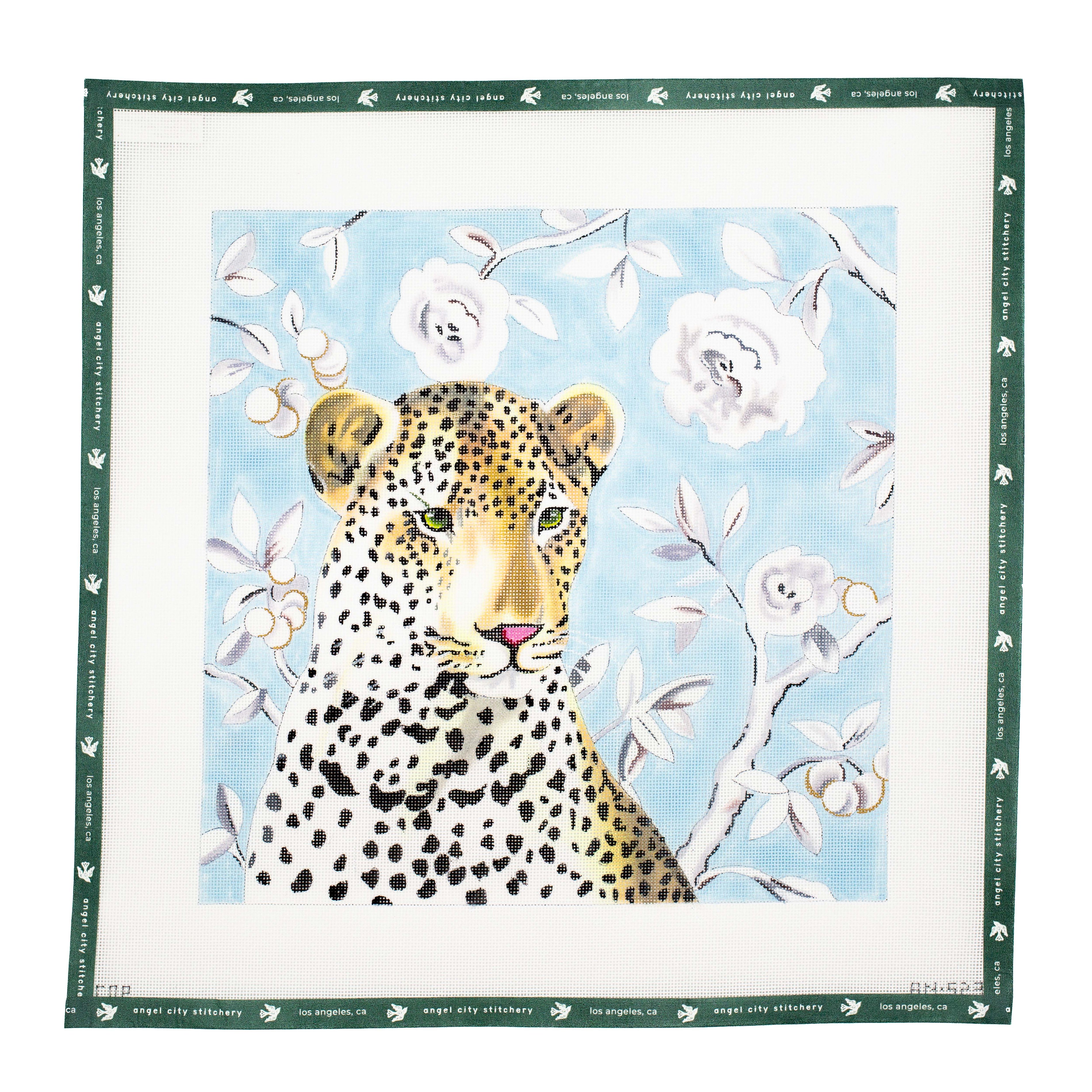 Leopard on Light Blue Floral (AN523)