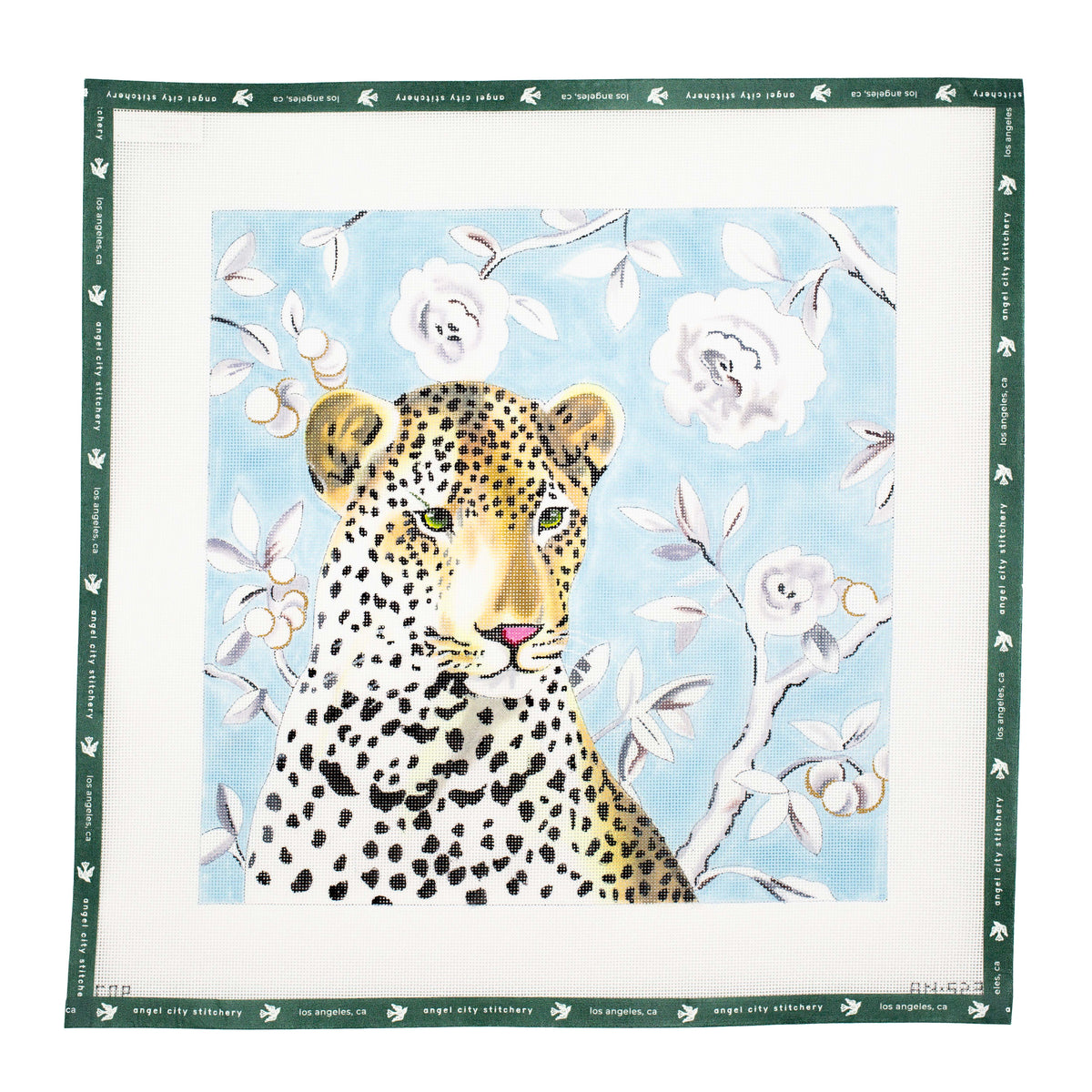 Leopard on Light Blue Floral (AN523)