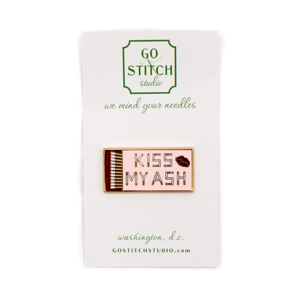Kiss My Ash Matchbox Needle Minder