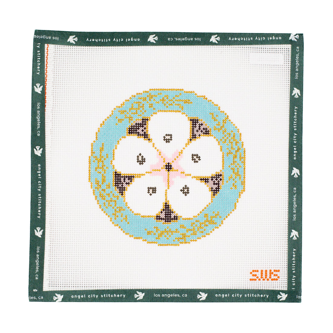 Turquoise Oyster Plate (13 Mesh) – Angel City Stitchery LA