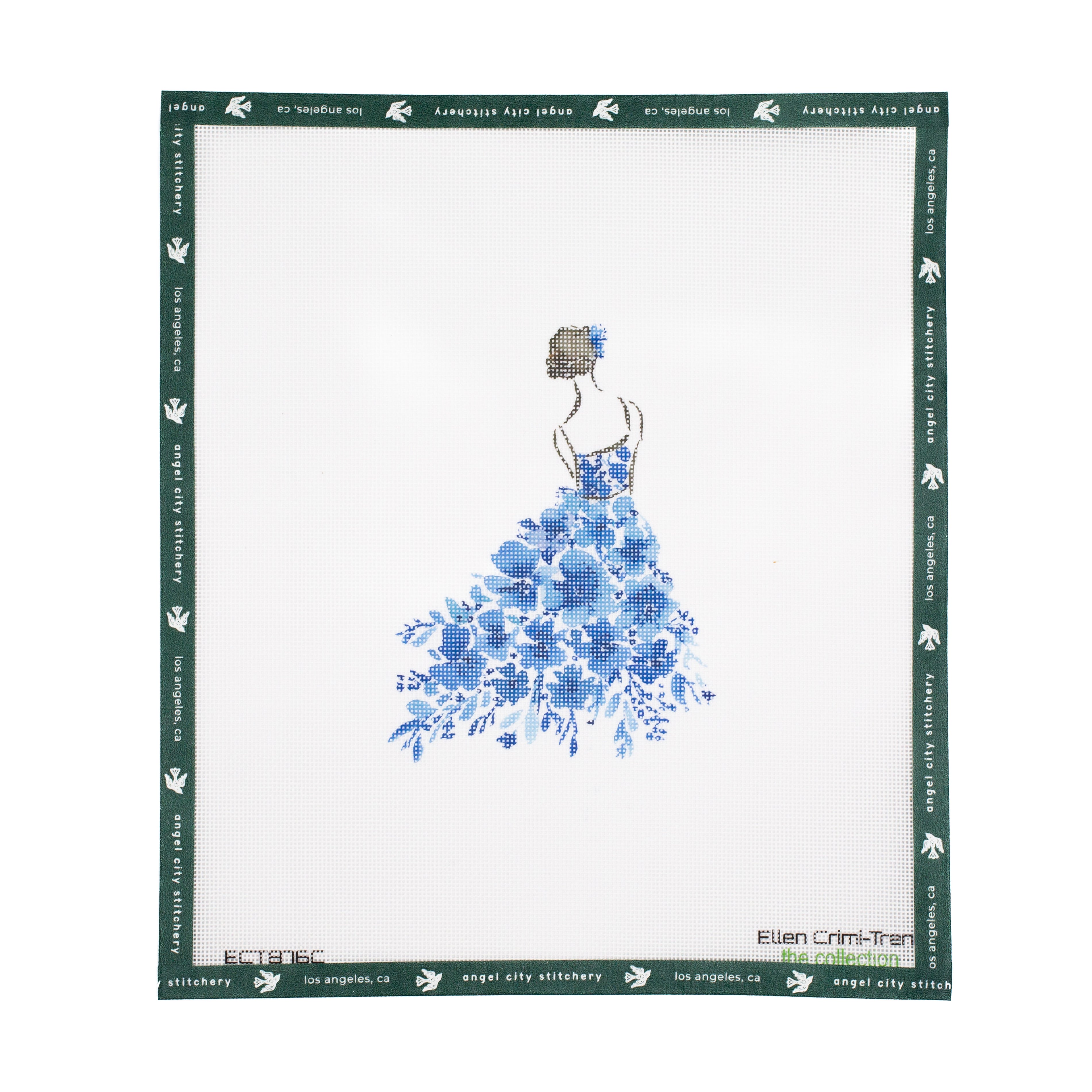 Lady w/ Blue Flowers