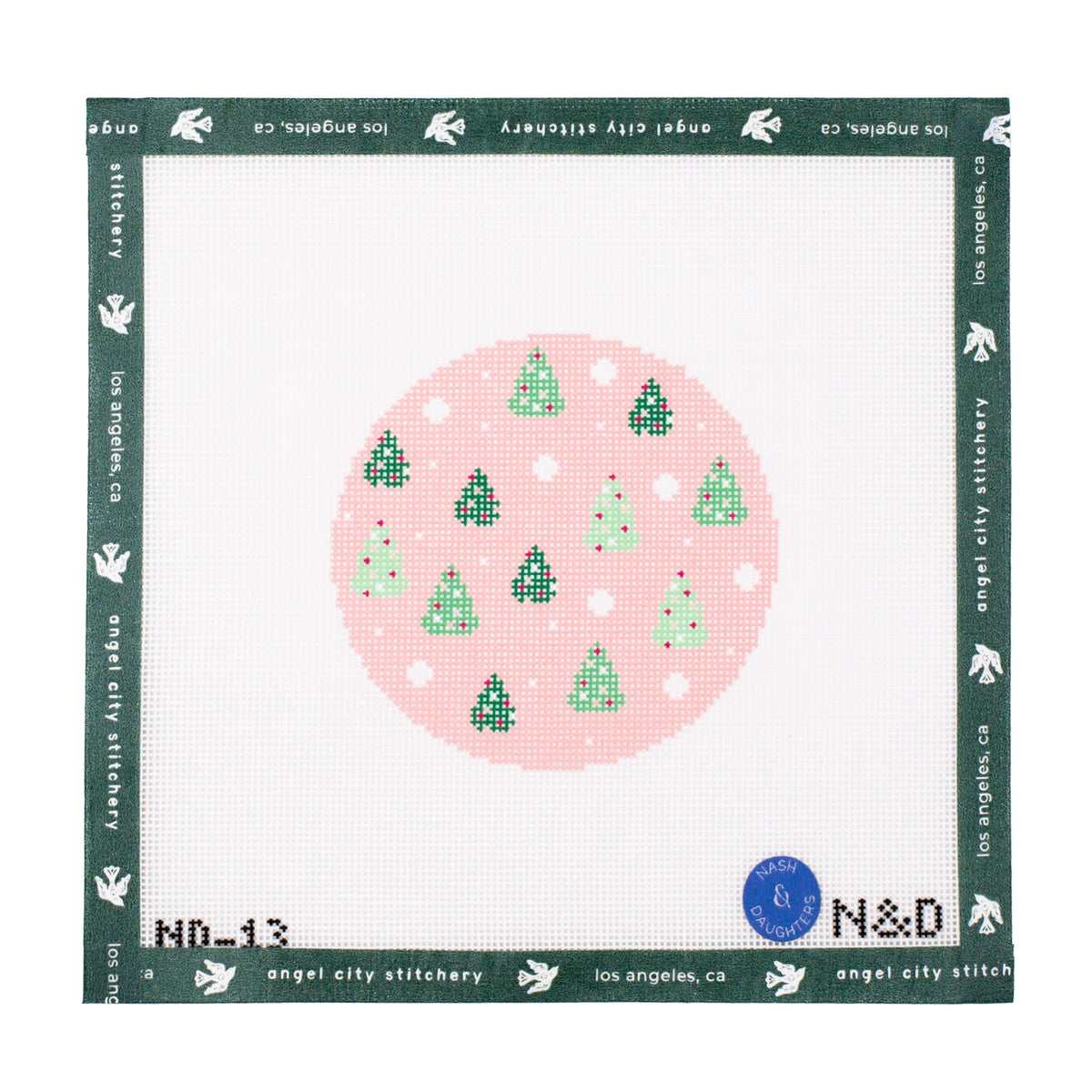 Pink Trees Round Ornament
