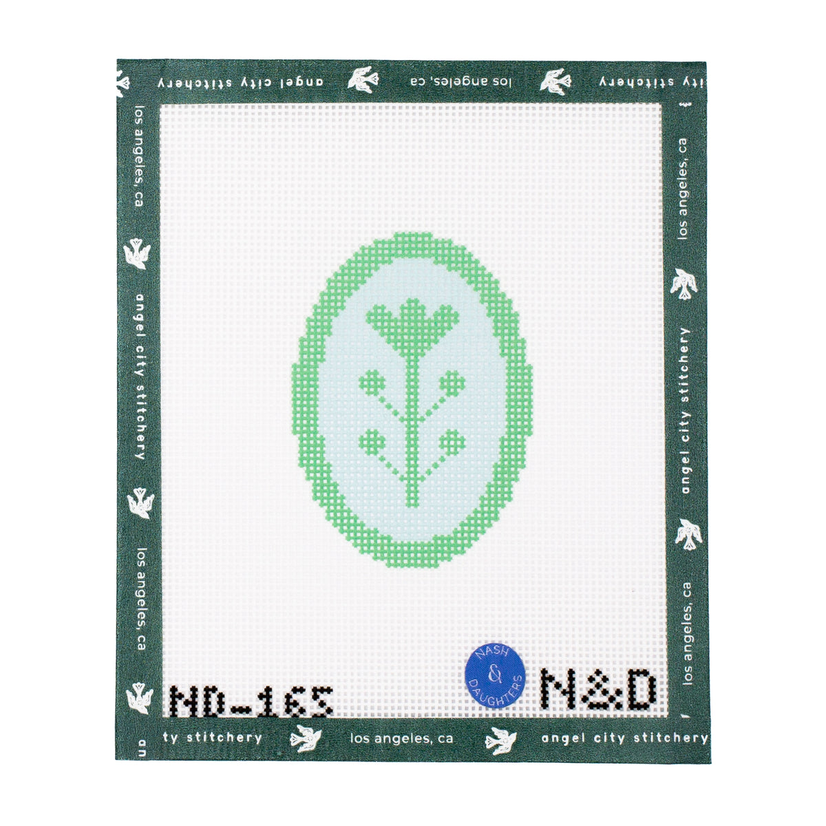 Blue & Green Flower Oval
