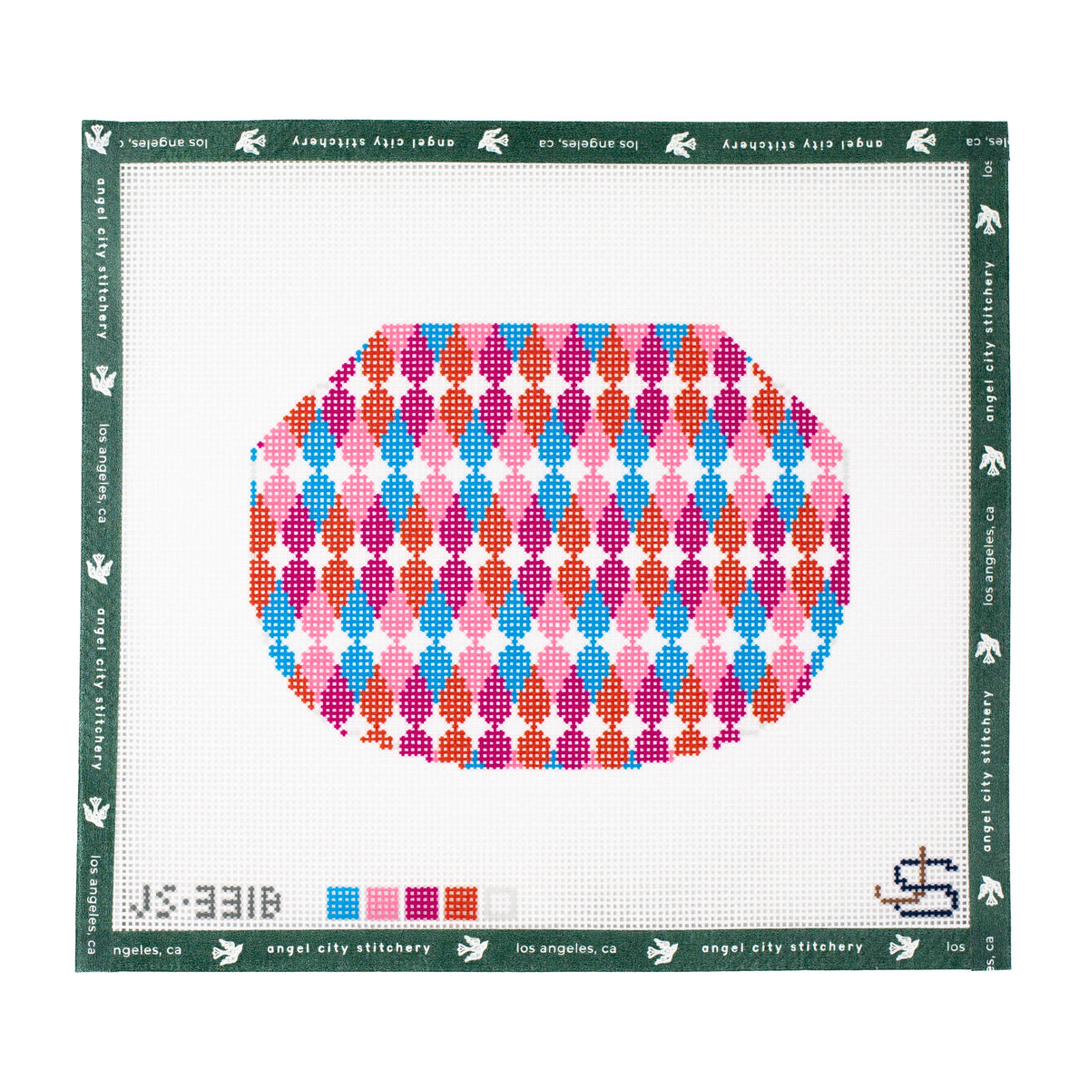 Teardrop Kiss Lock Bag Needlepoint (Bright)