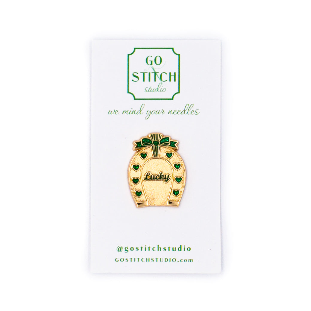 Lucky Heart Horseshoe (Emerald Green) Needle Minder