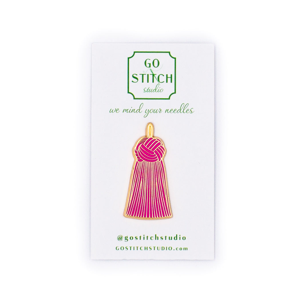 Pink French Knot Tassel Needle Minder
