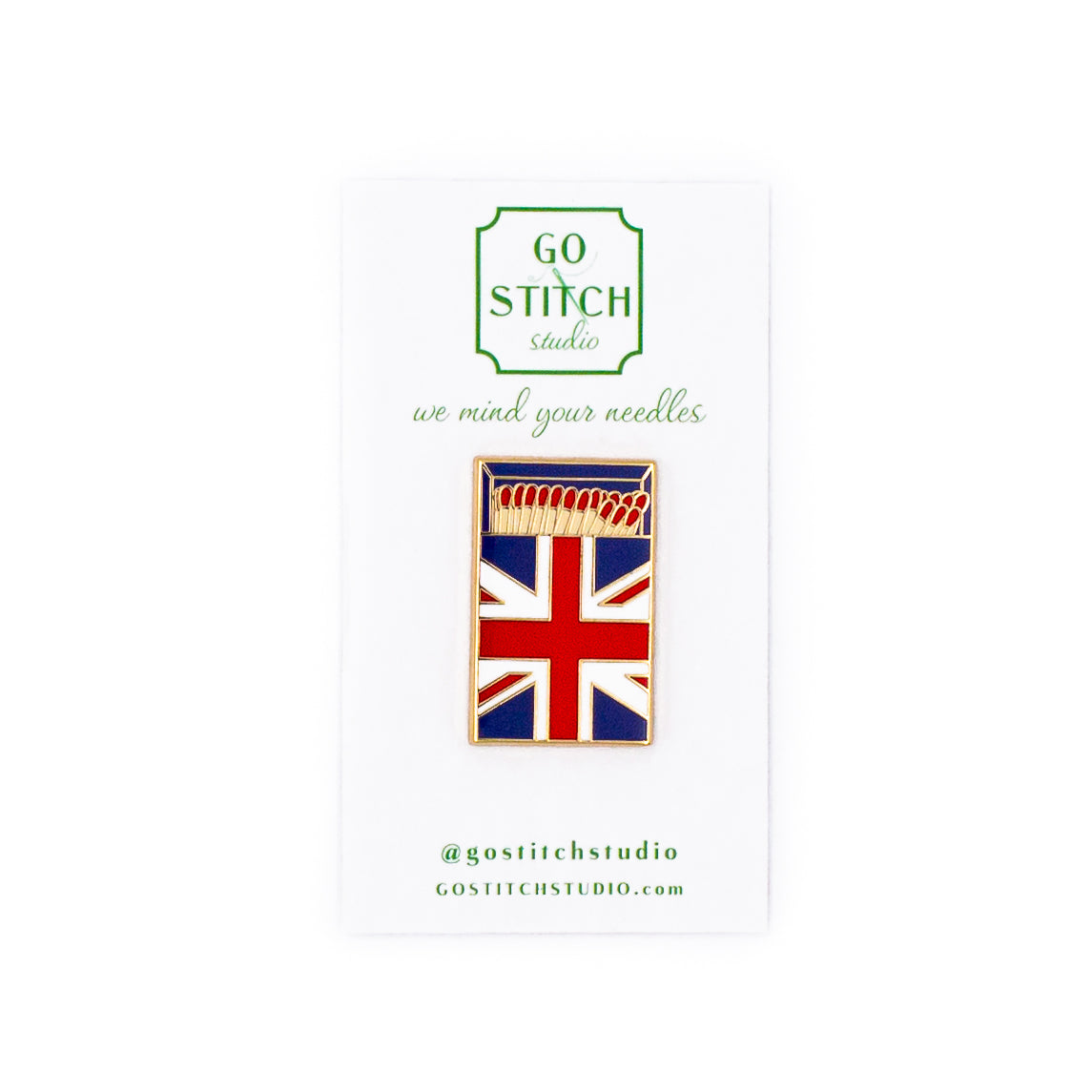 British Flag Red & Blue Matchbox Needle Minder