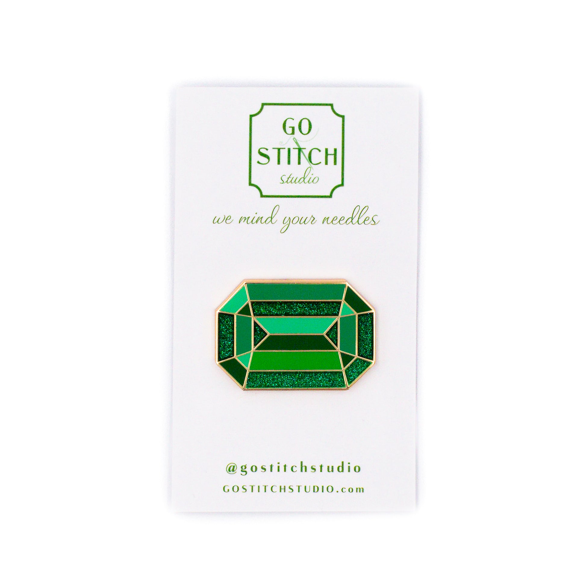 "The Dresden" Green Diamond Needle Minder