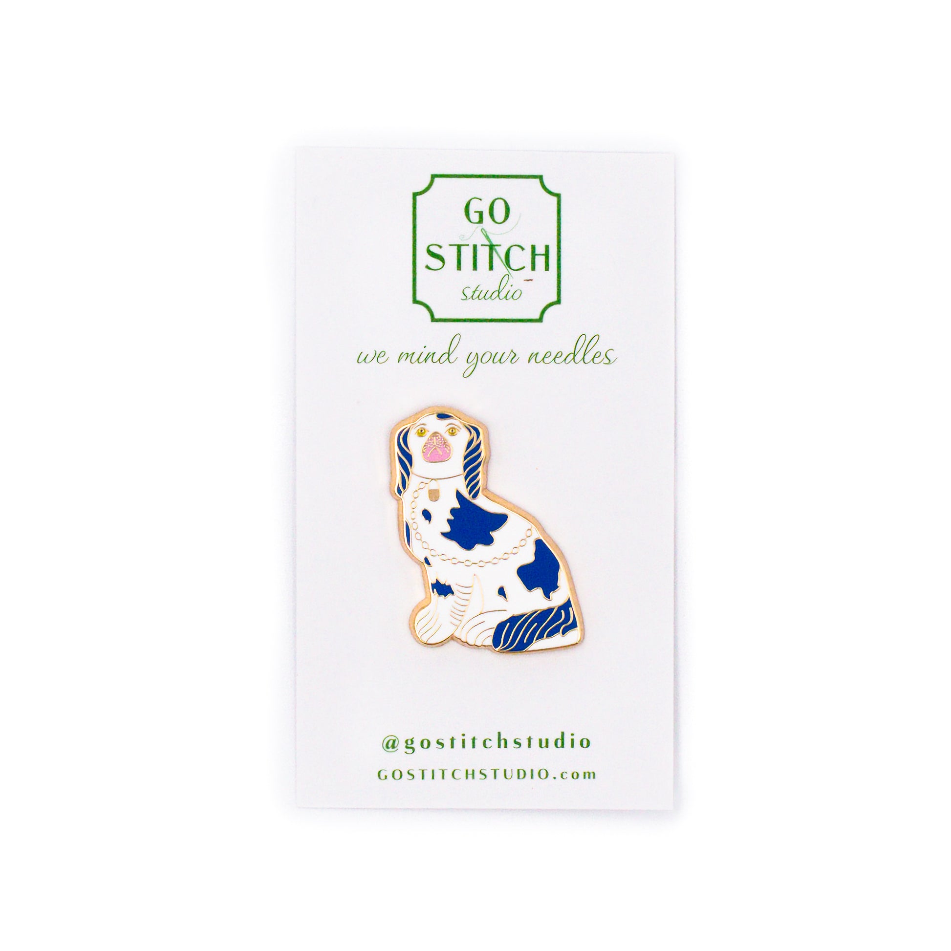 Blue Staffordshire Dog Needle Minder