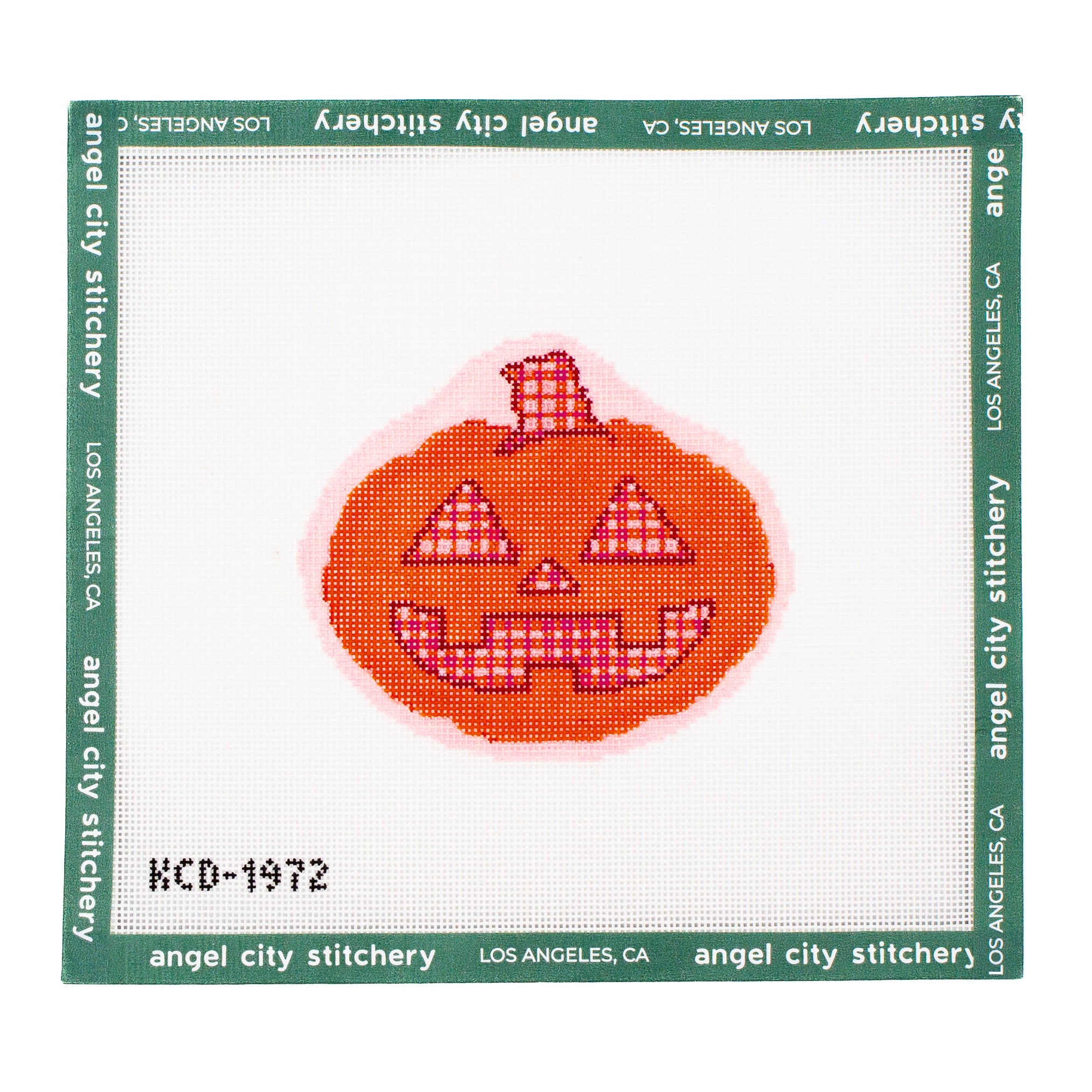 Plaid Pumpkin Ornament (Pink)