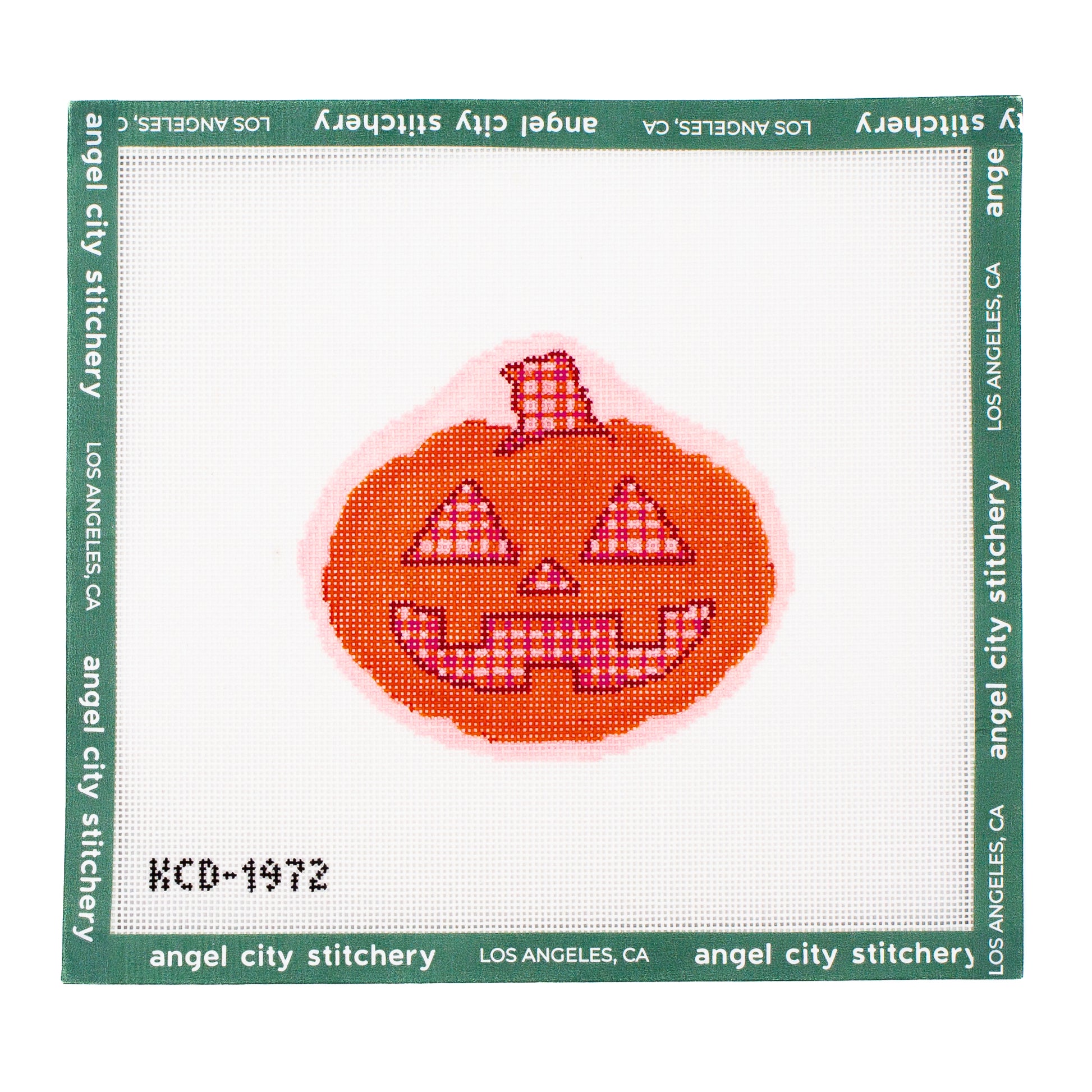 Plaid Pumpkin Ornament (Pink)