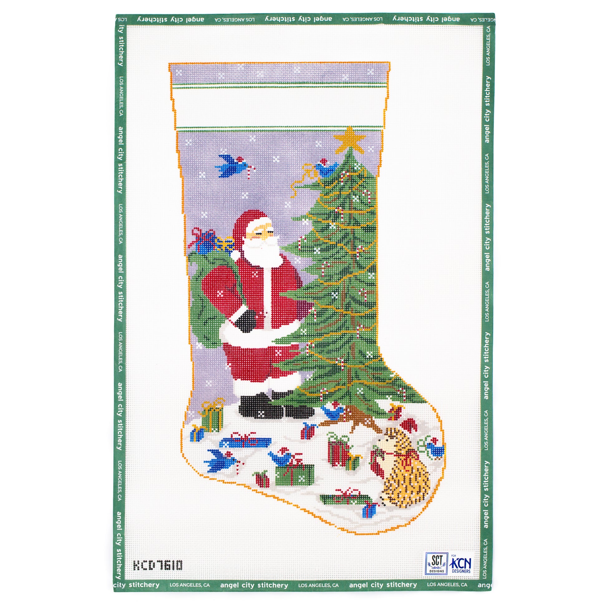 Santa with Forest Friends Stocking