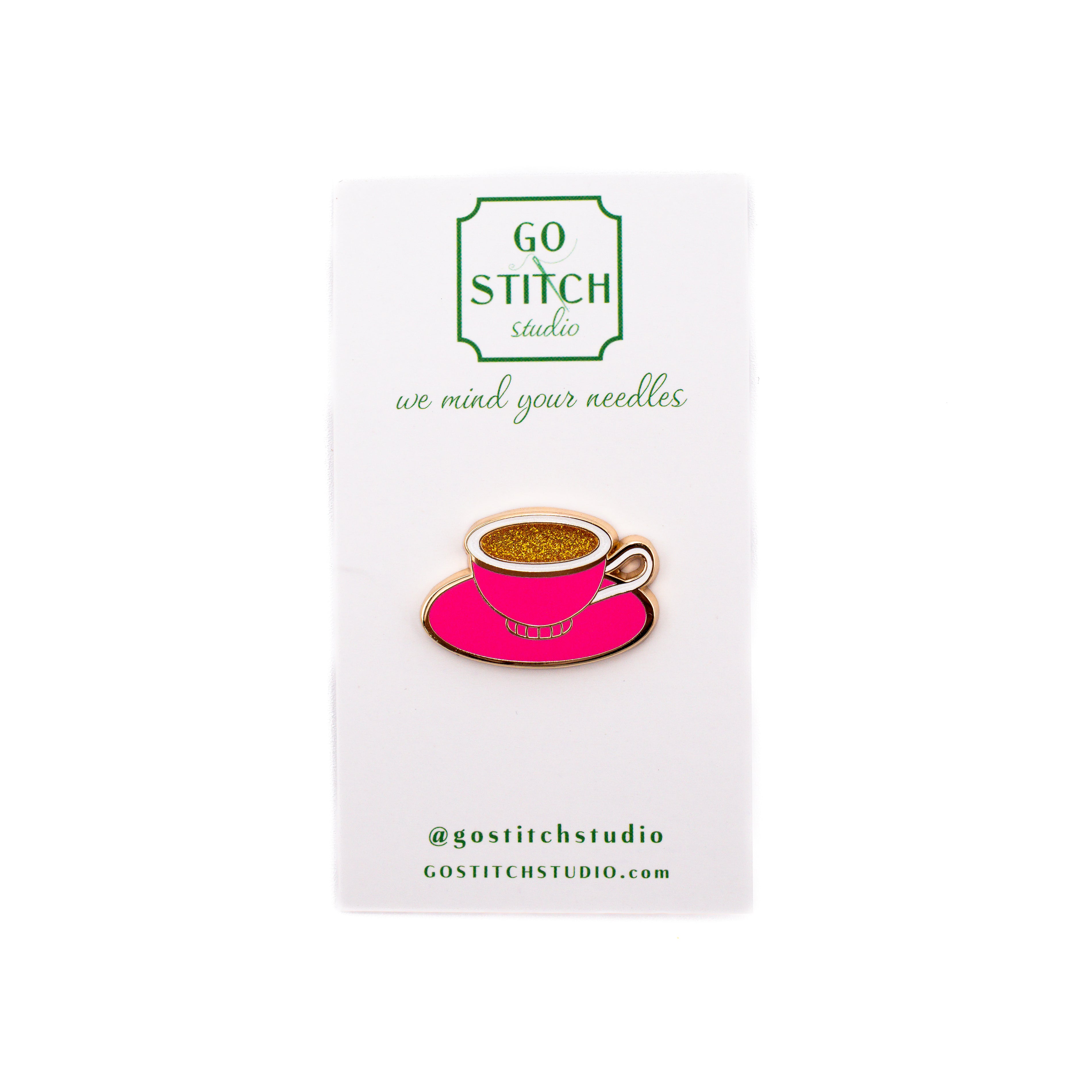 Hot Pink Tea Cup Needle Minder