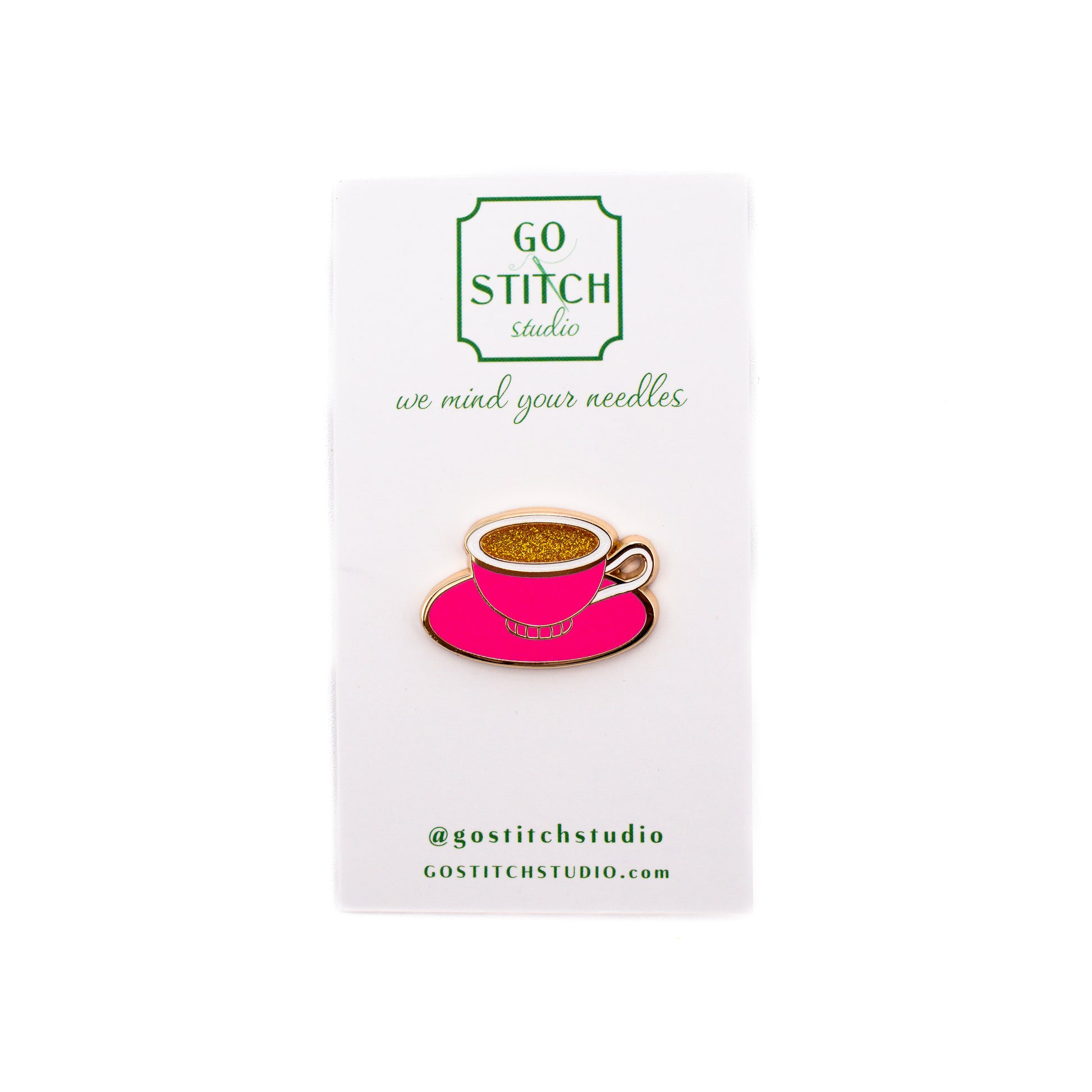 Hot Pink Tea Cup Needle Minder
