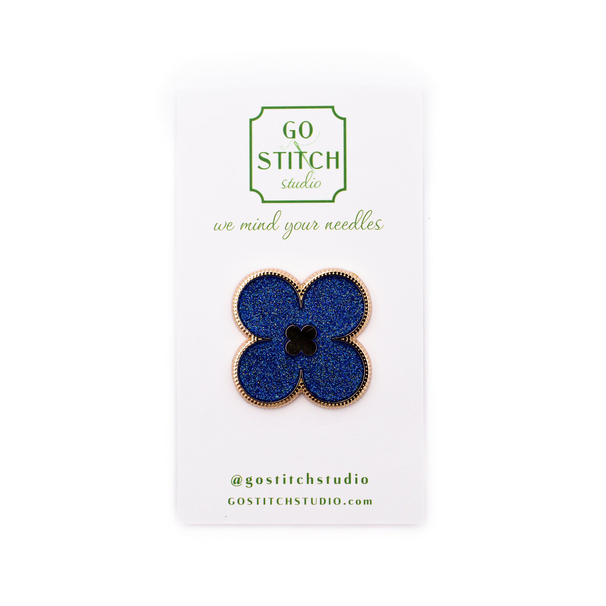 Lapis Lazuli Glitter Clover Needle Minder