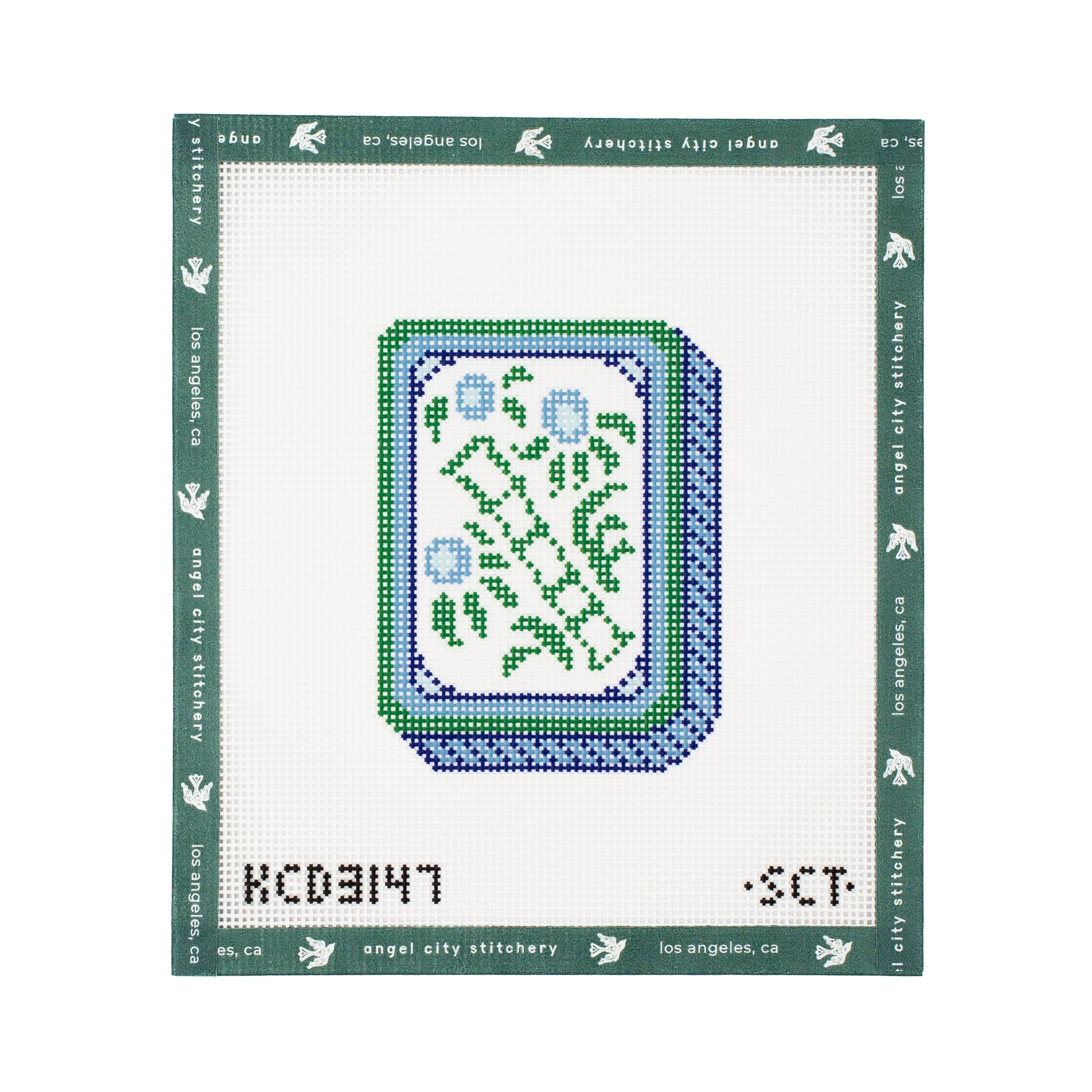 Blue Mahjong Flower Tile