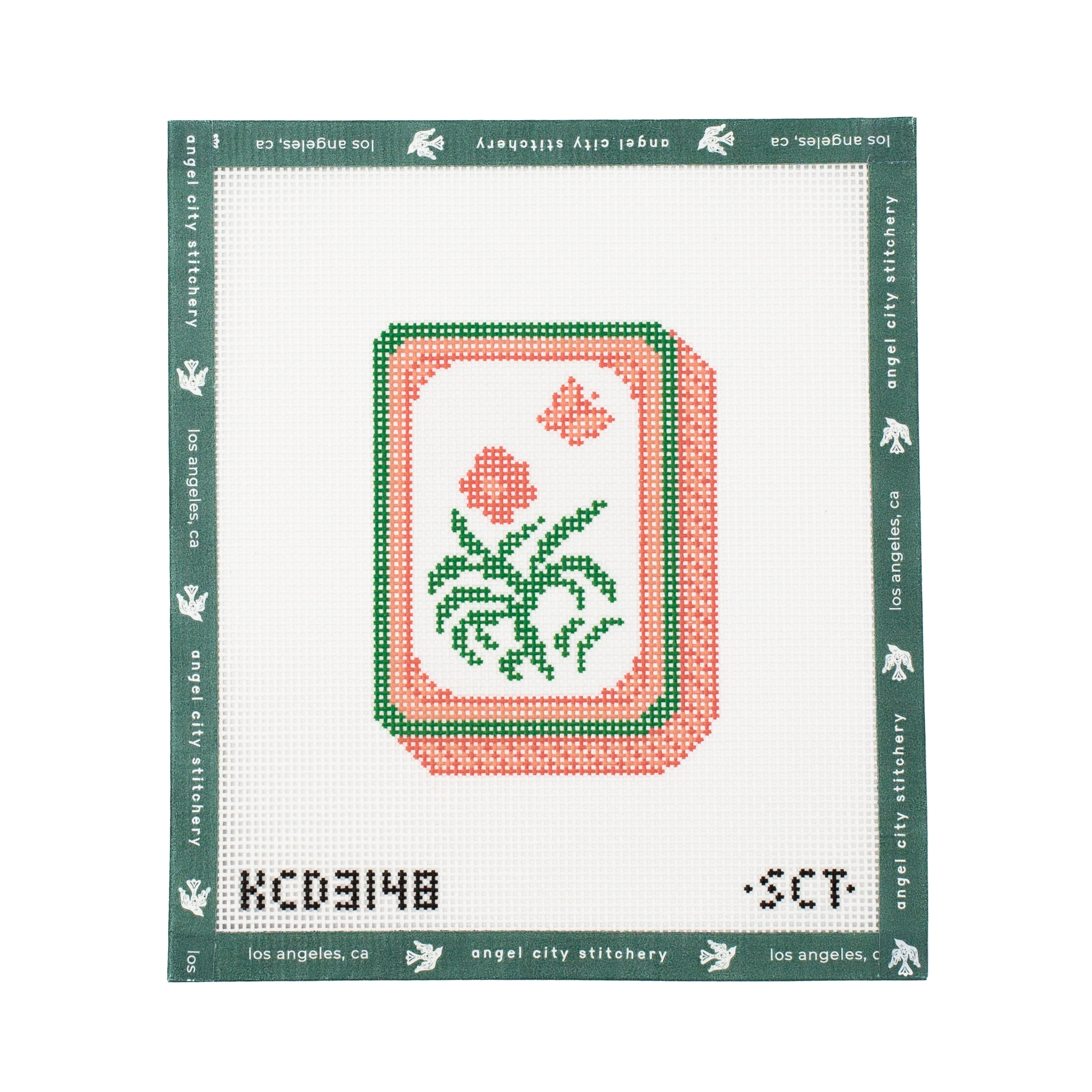 Orange Mahjong Flower Tile