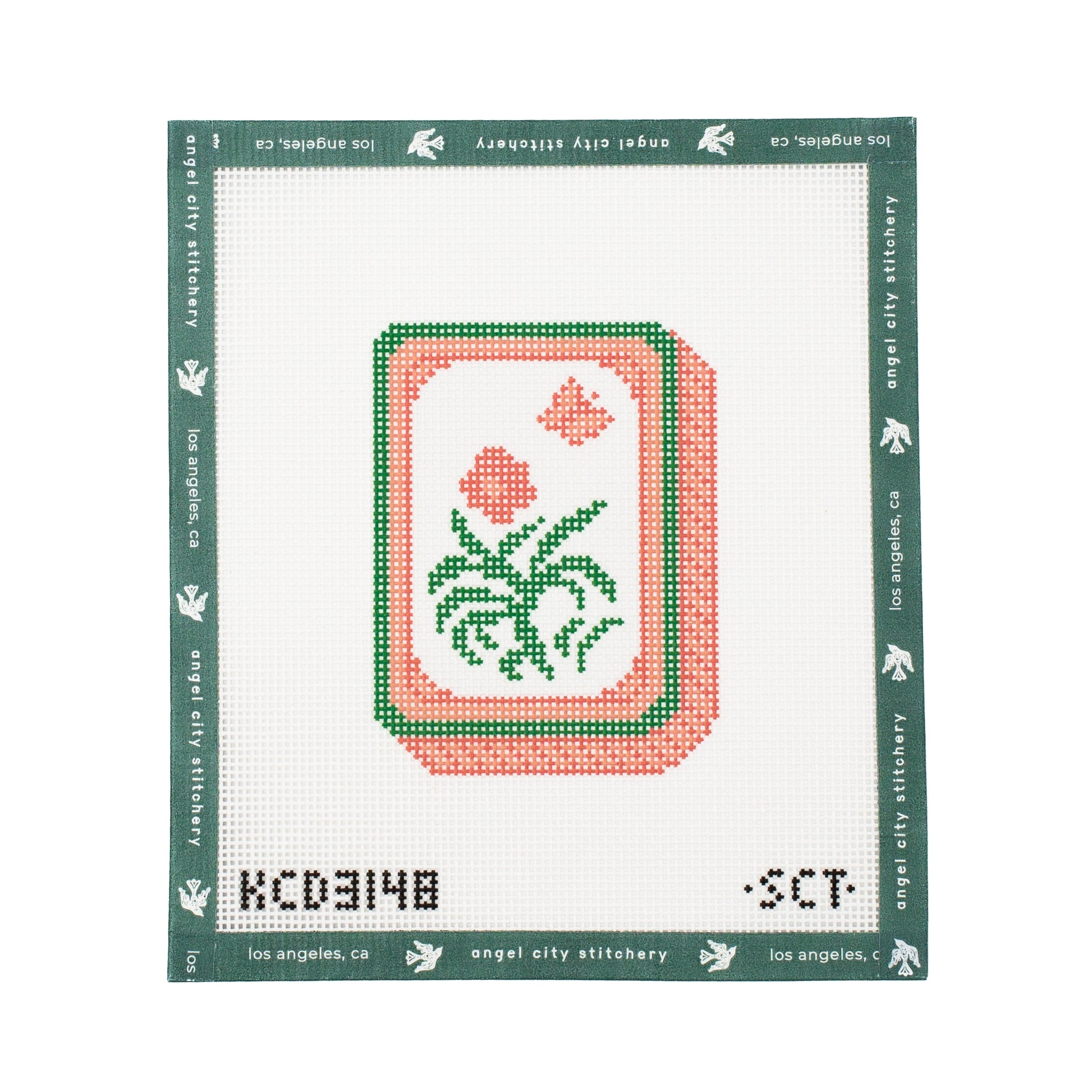 Orange Mahjong Flower Tile
