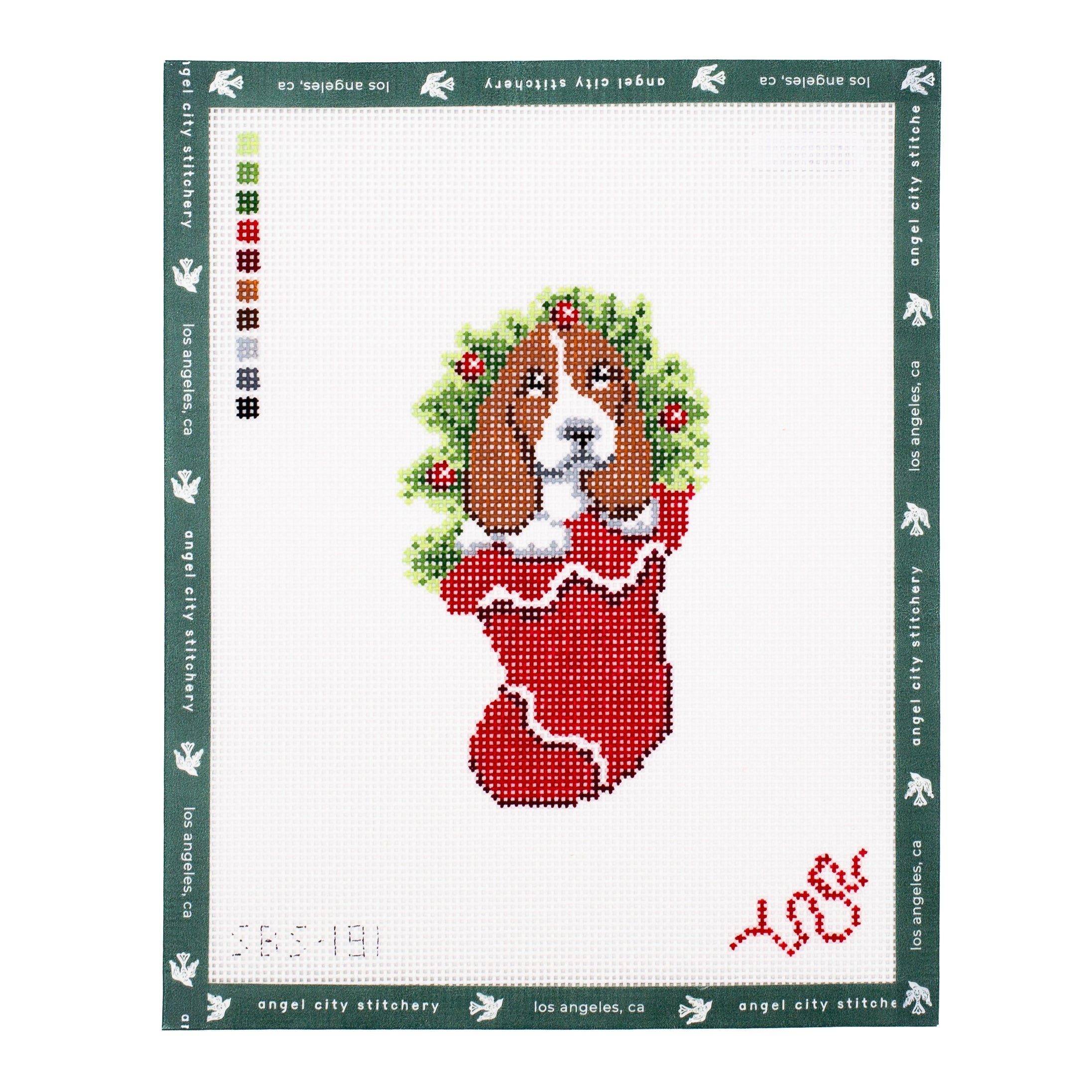 Basset in Stocking (Puppies in Stockings)