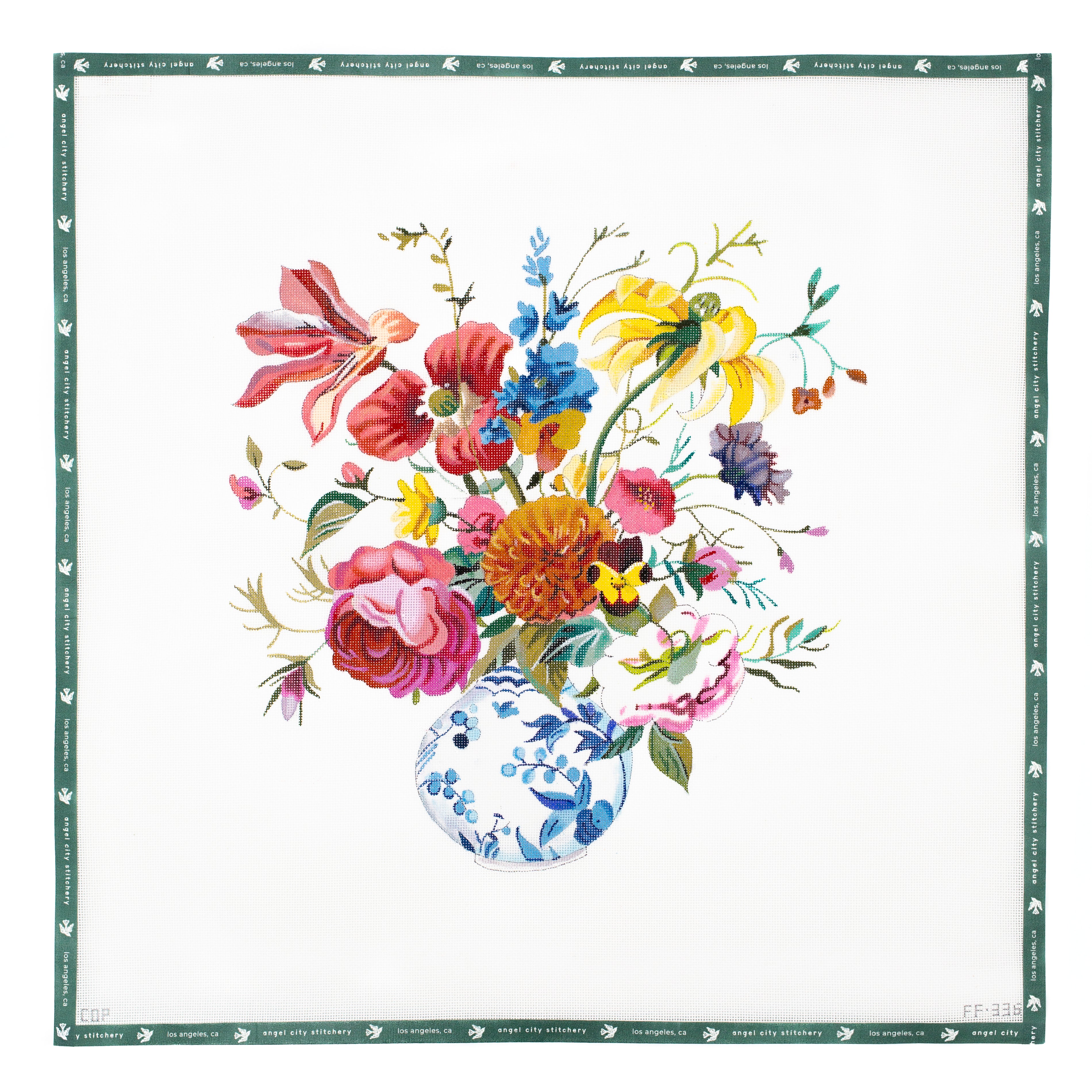 Chinoiserie Vase with Flowers (FF336)