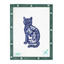Embroidery canvas pattern of a cat on fabric with 'Angel City Stitchery' branding.