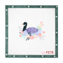 Embroidery canvas pattern with a  duck design and 'LA FETE' text on a white background