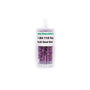 Container of purple seed beads with visible brand name on a white background