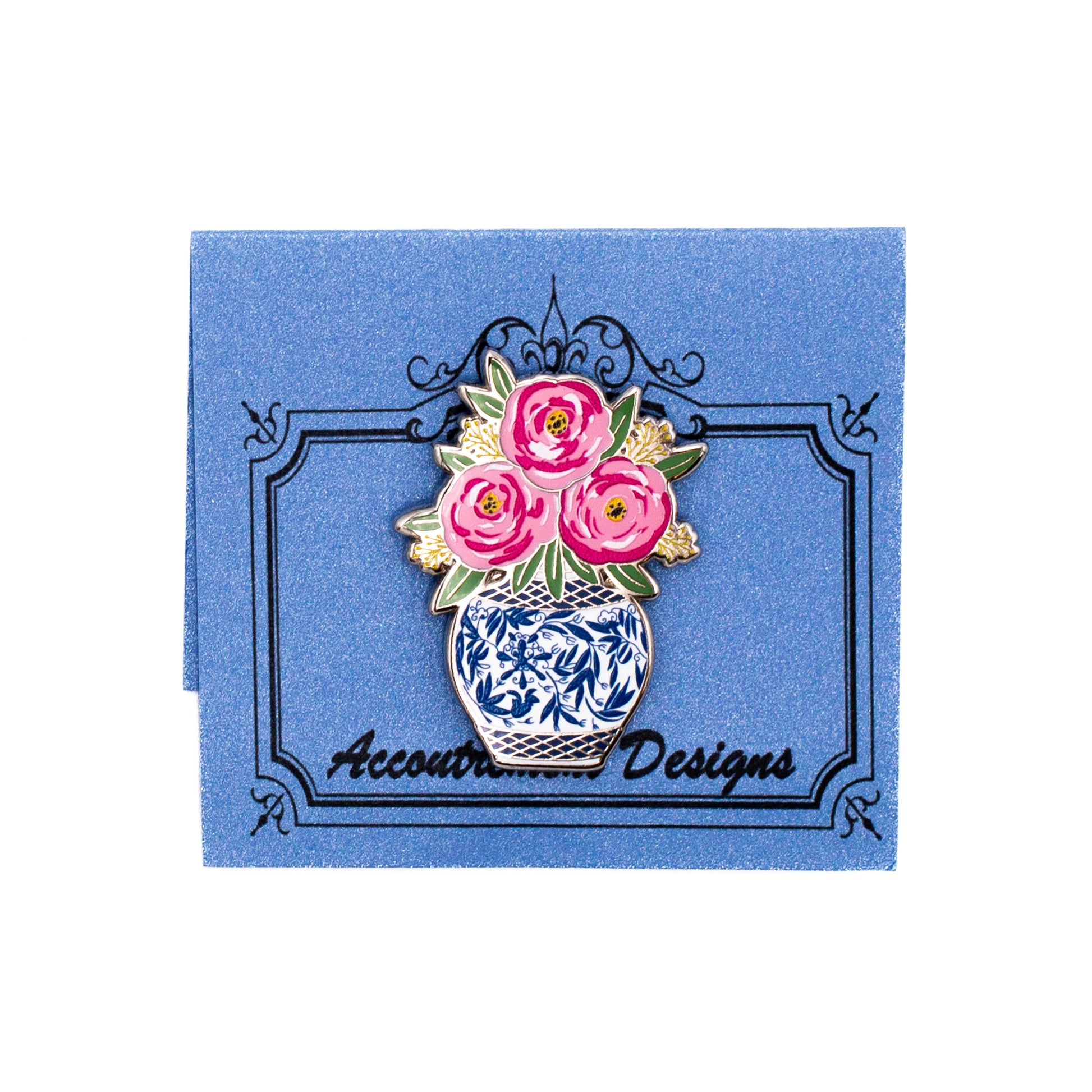 Flowers in a Blue Vase Needle Minder