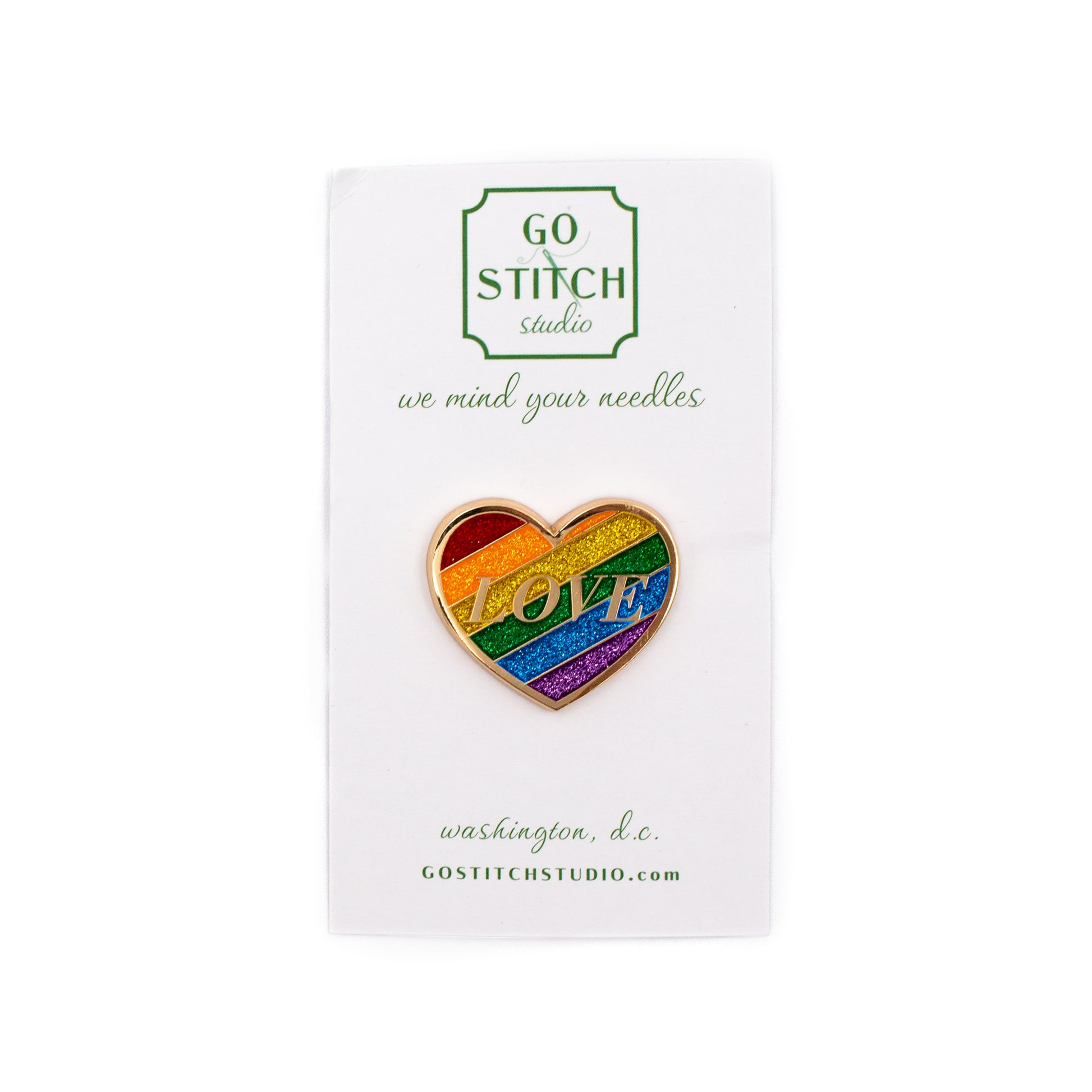 Rainbow Love Heart Needle Minder