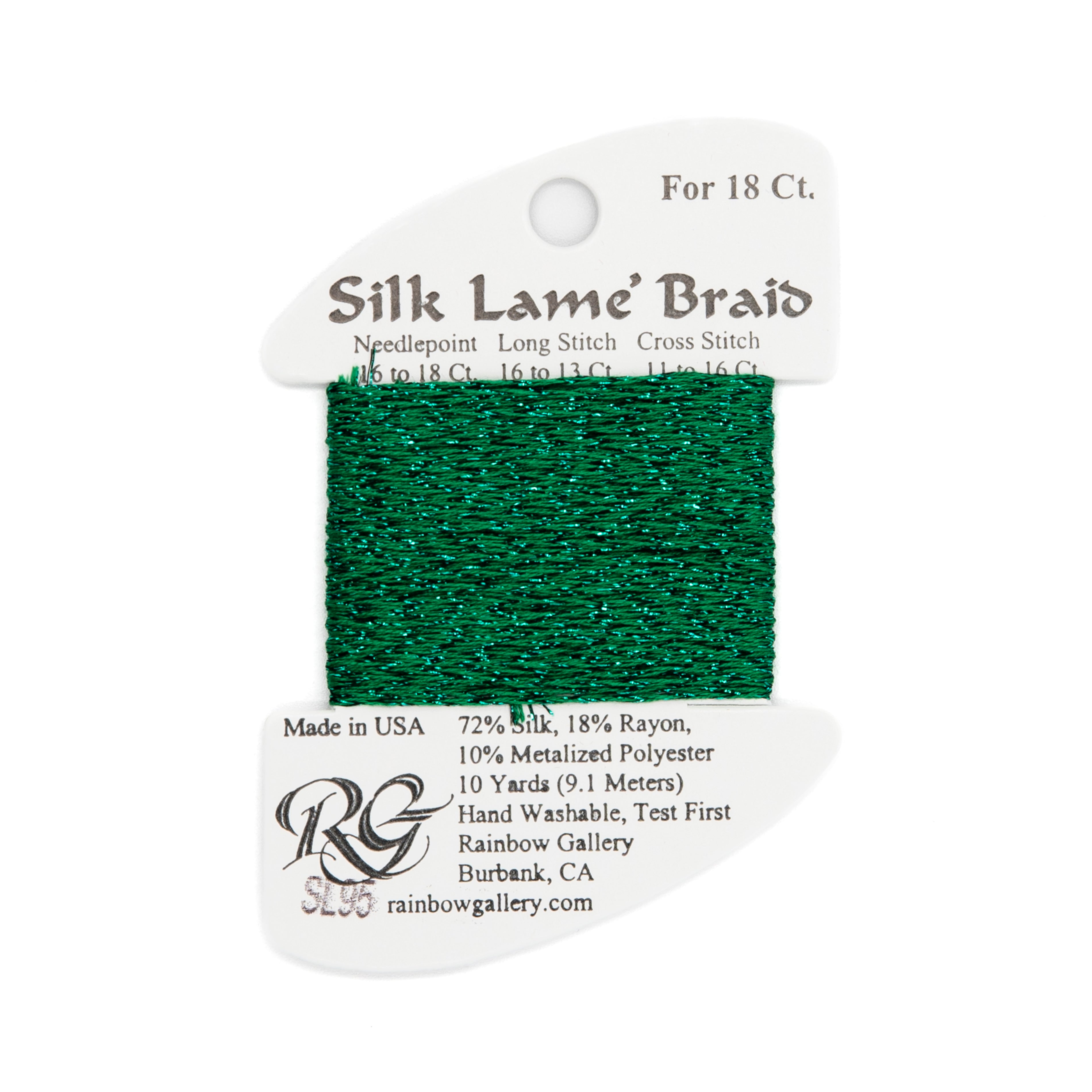 Silk Lame Braid 18 SL95 Med Xmas Green