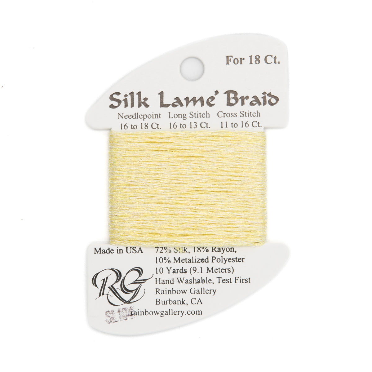 Silk Lame Braid 18 SL104 Soft Yellow