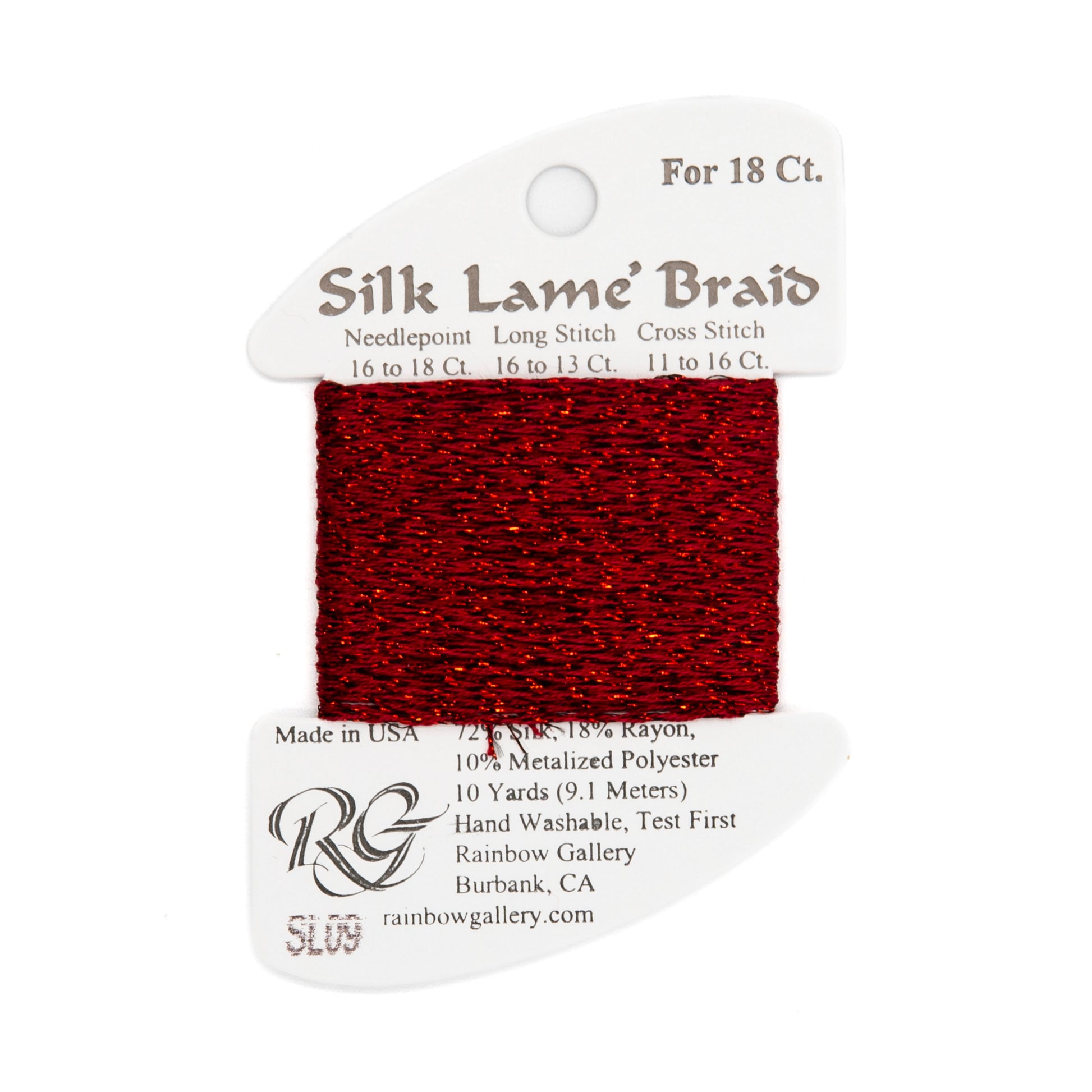 Silk Lame Braid 18 SL09 Dark Red