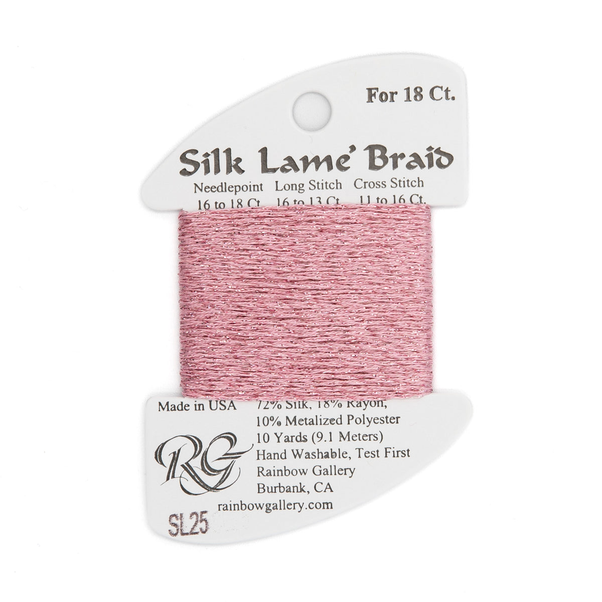 Silk Lame Braid 18 SL25 Rose Pink