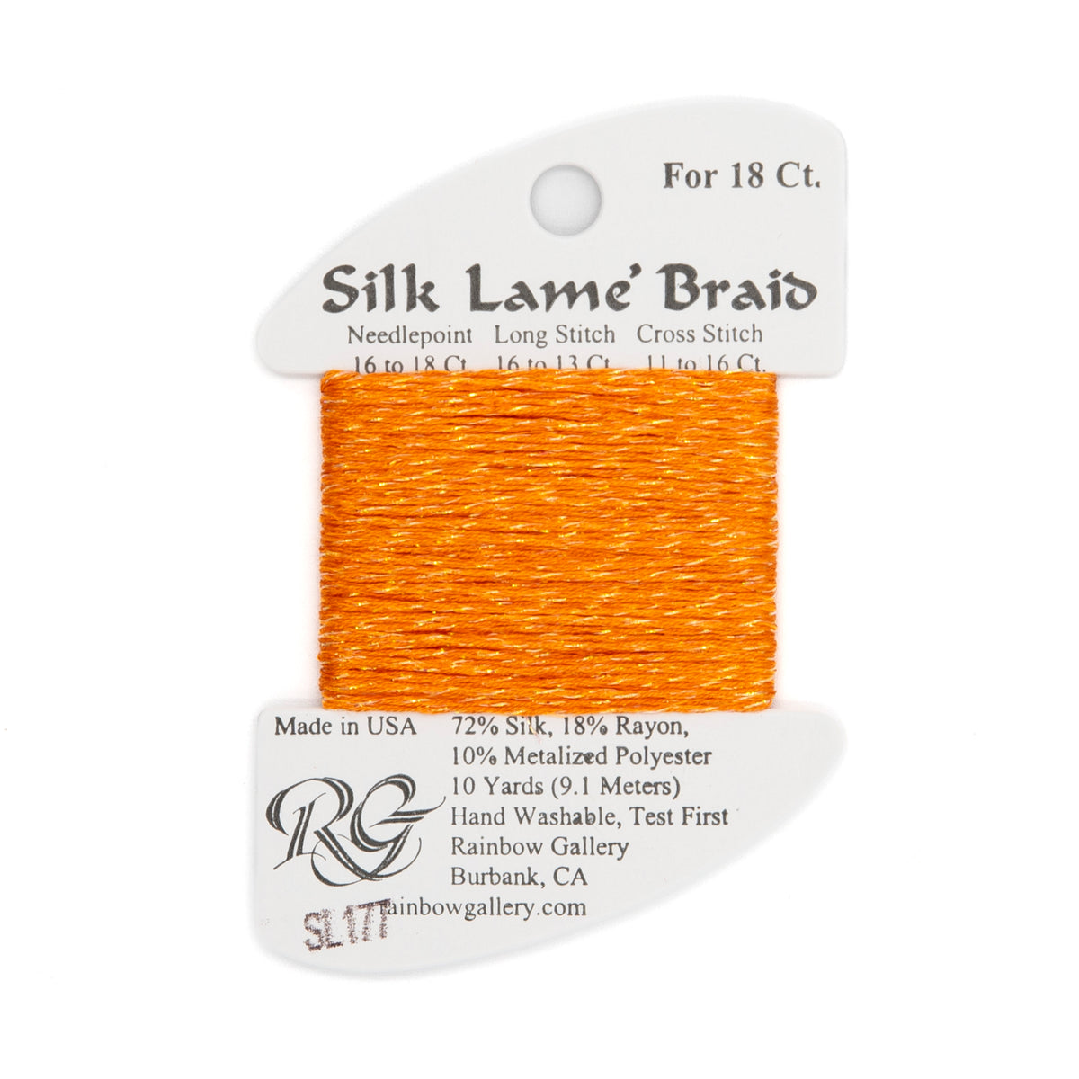 Silk Lame Braid 18 SL177 Orange Pop