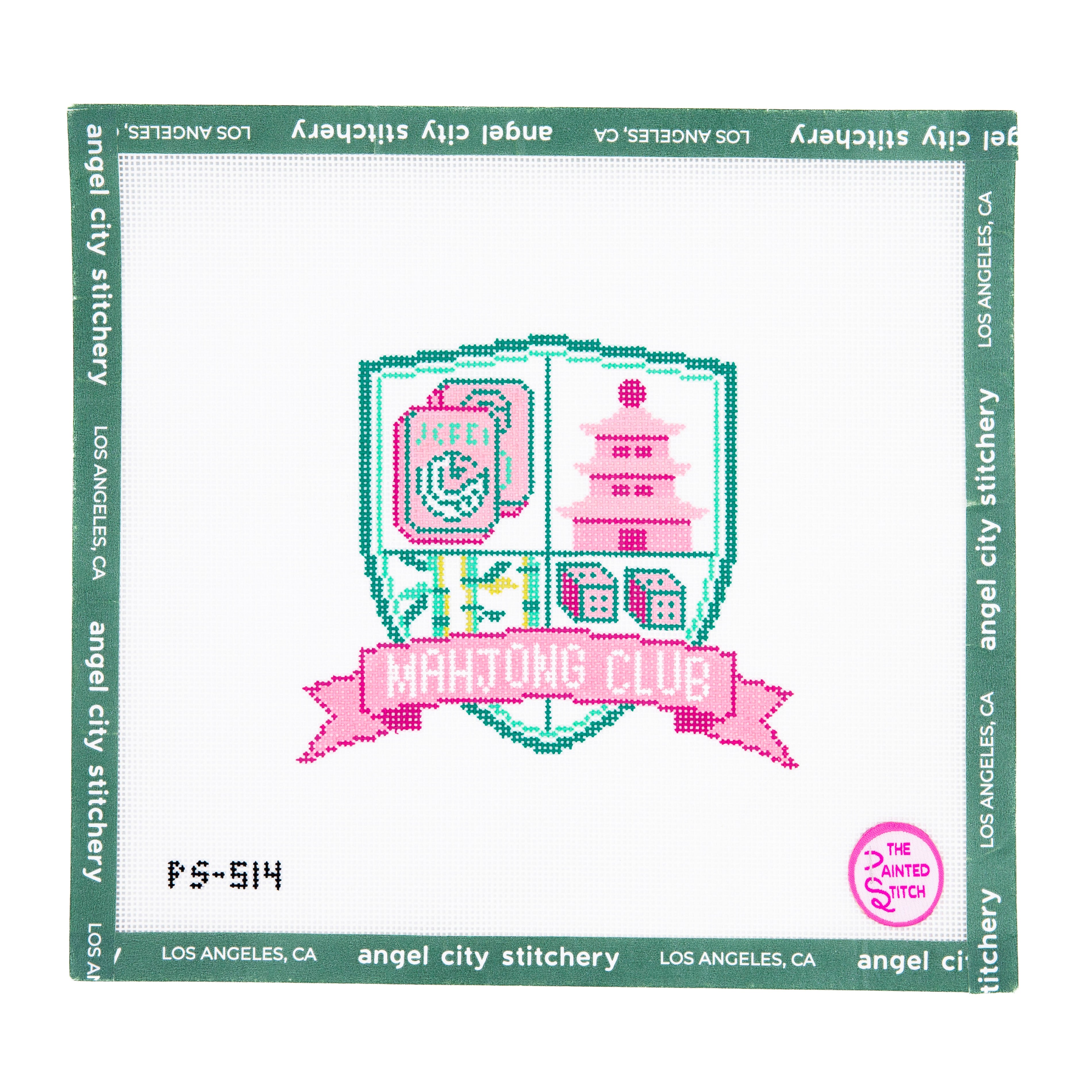 Mahjong Club Crest (Pink & Green)
