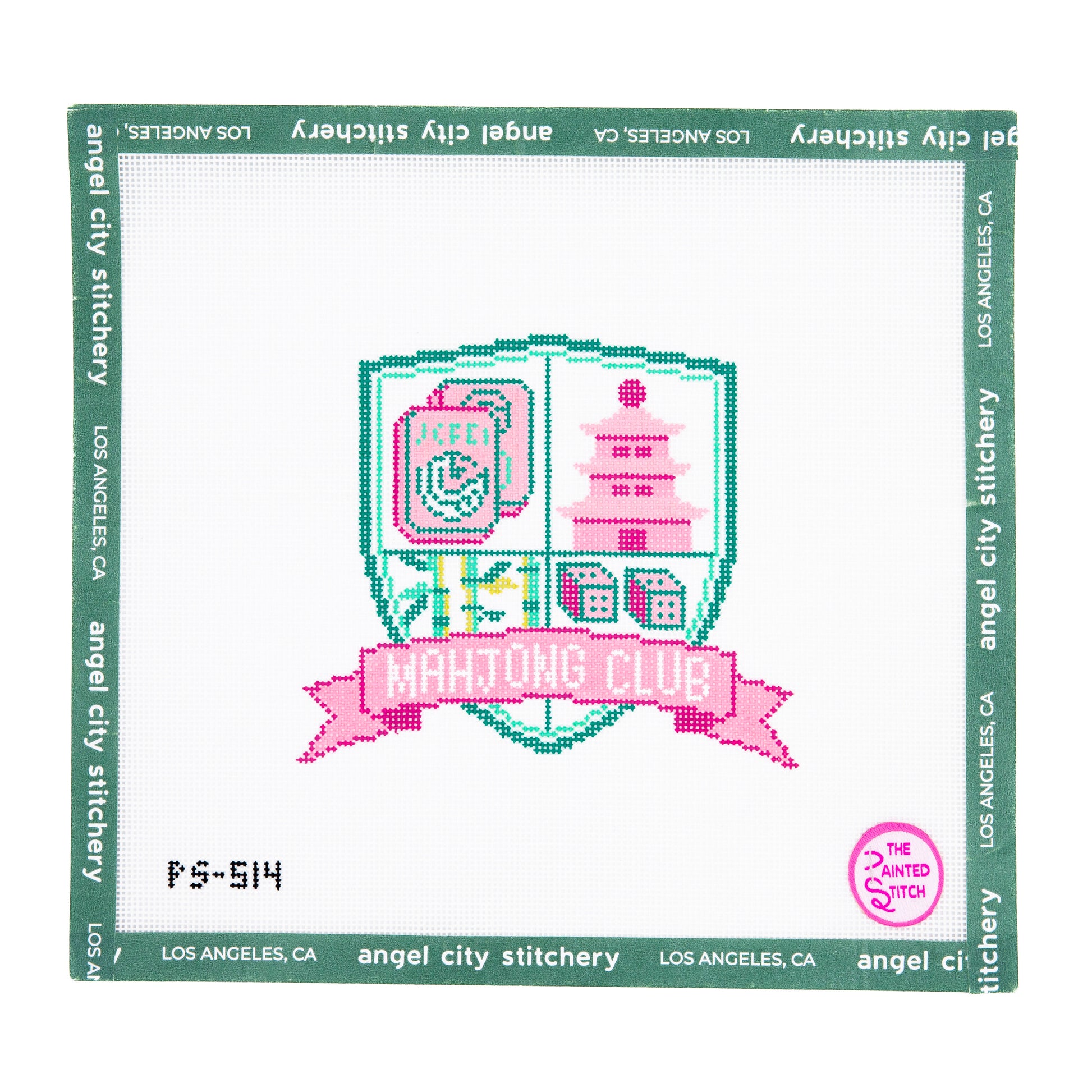 Mahjong Club Crest (Pink & Green)