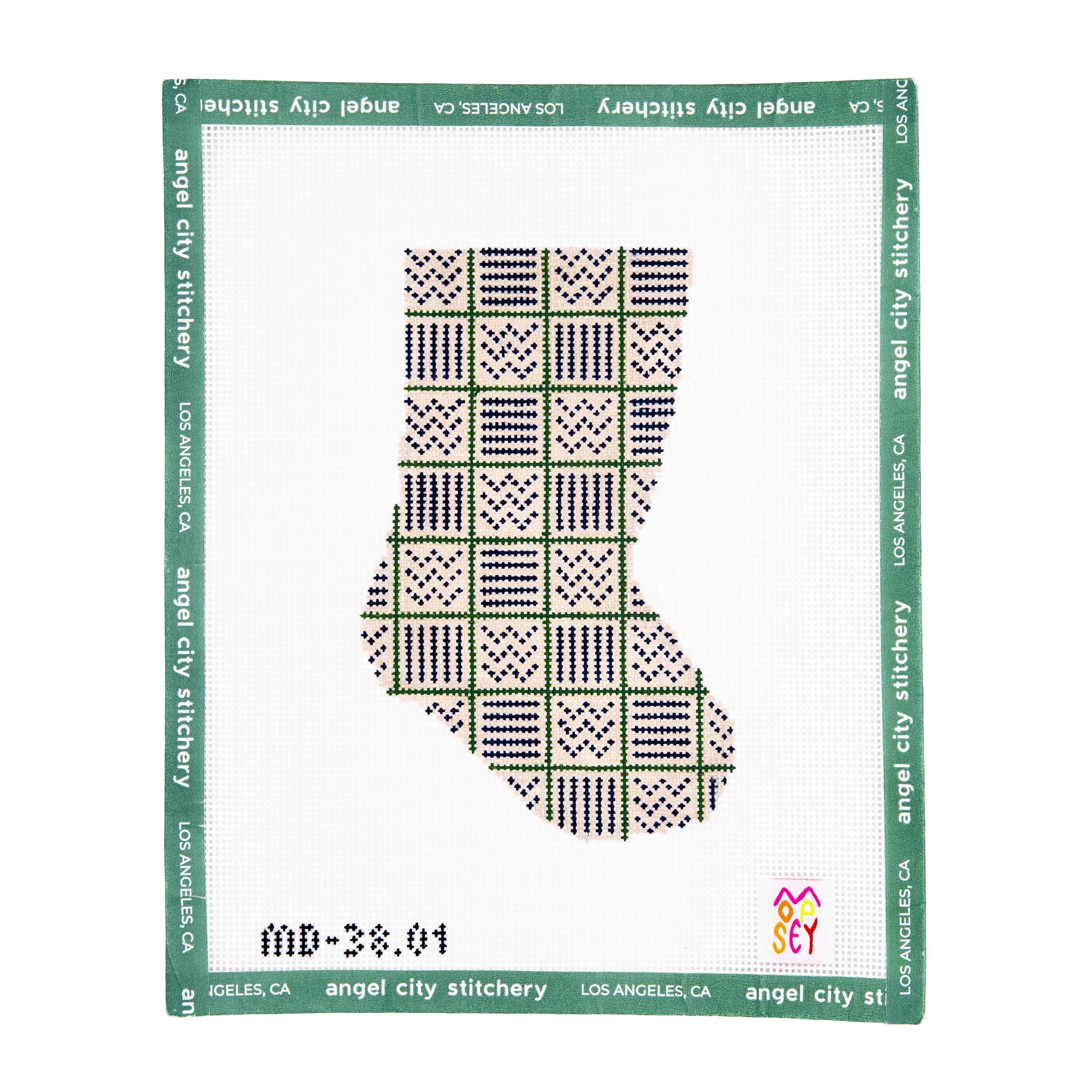 Boho Mini Stocking (Blue/Green)
