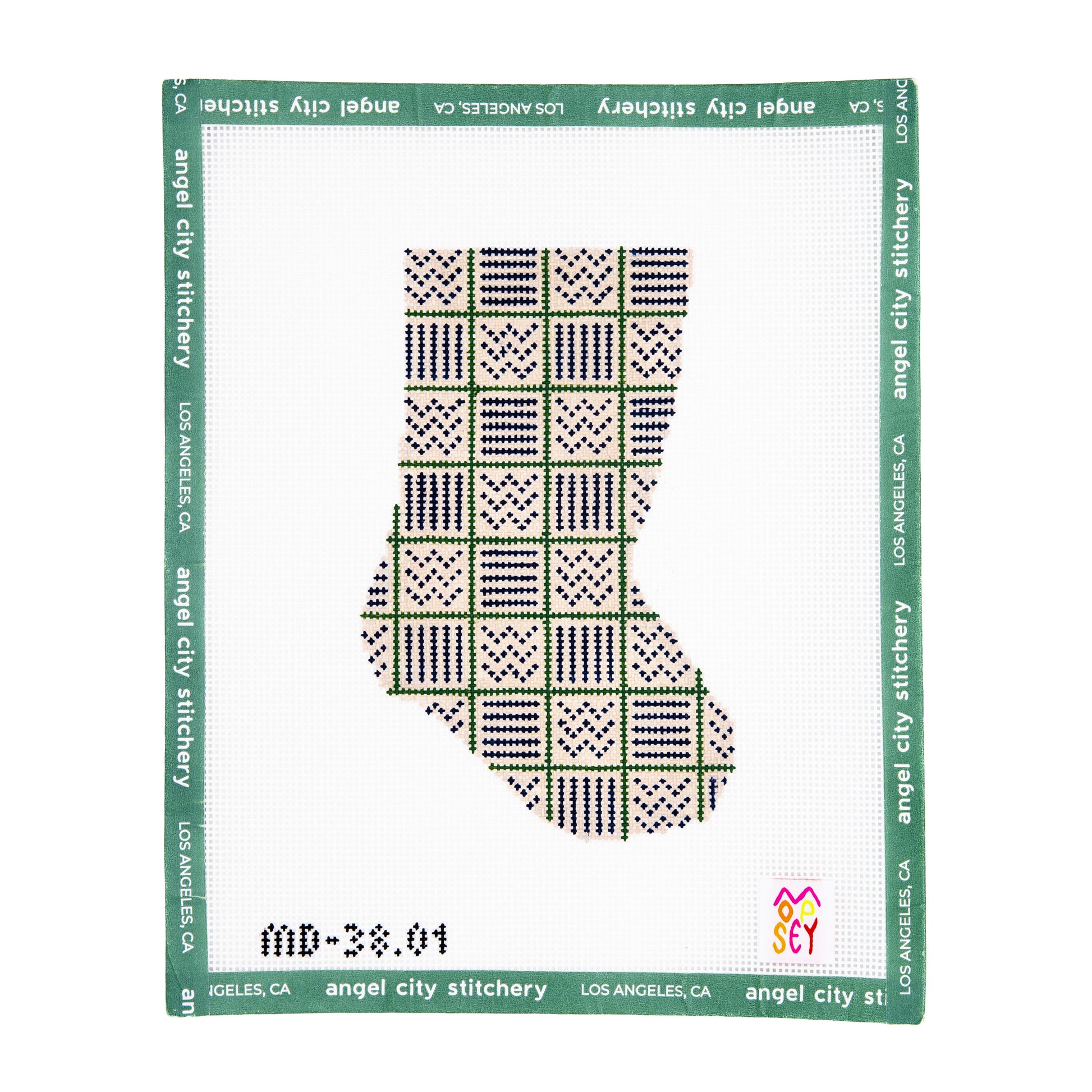 Boho Mini Stocking (Blue/Green)