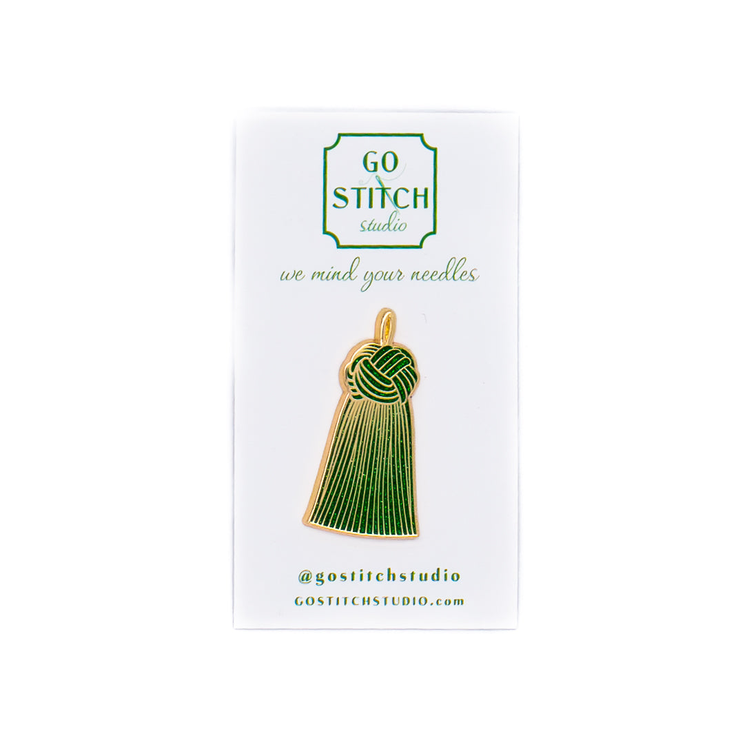 Emerald Green Glitter French Knot Tassel