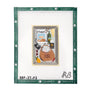 Italy-themed tray with a magazine, wine bottle, purse, sunglasses, lemon, and travel items needlepoint canvas by Angel City Stitchery