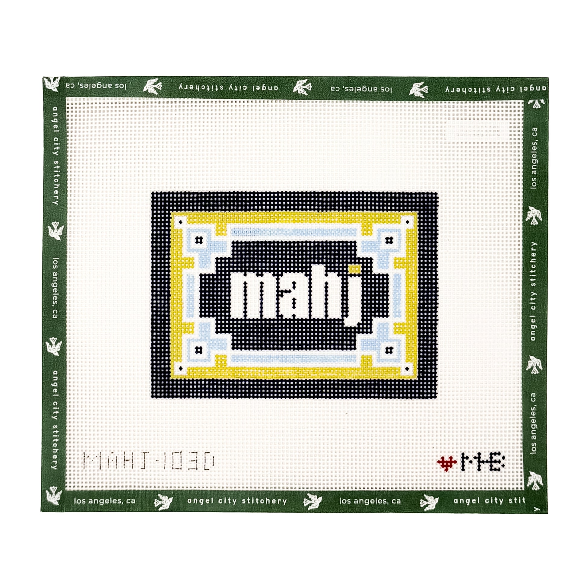 Key Corner Mahjong Insert – Navy Light Blue Citron
