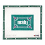 Mahj text with a decorative border needlepoint canvas by Angel City Stitchery