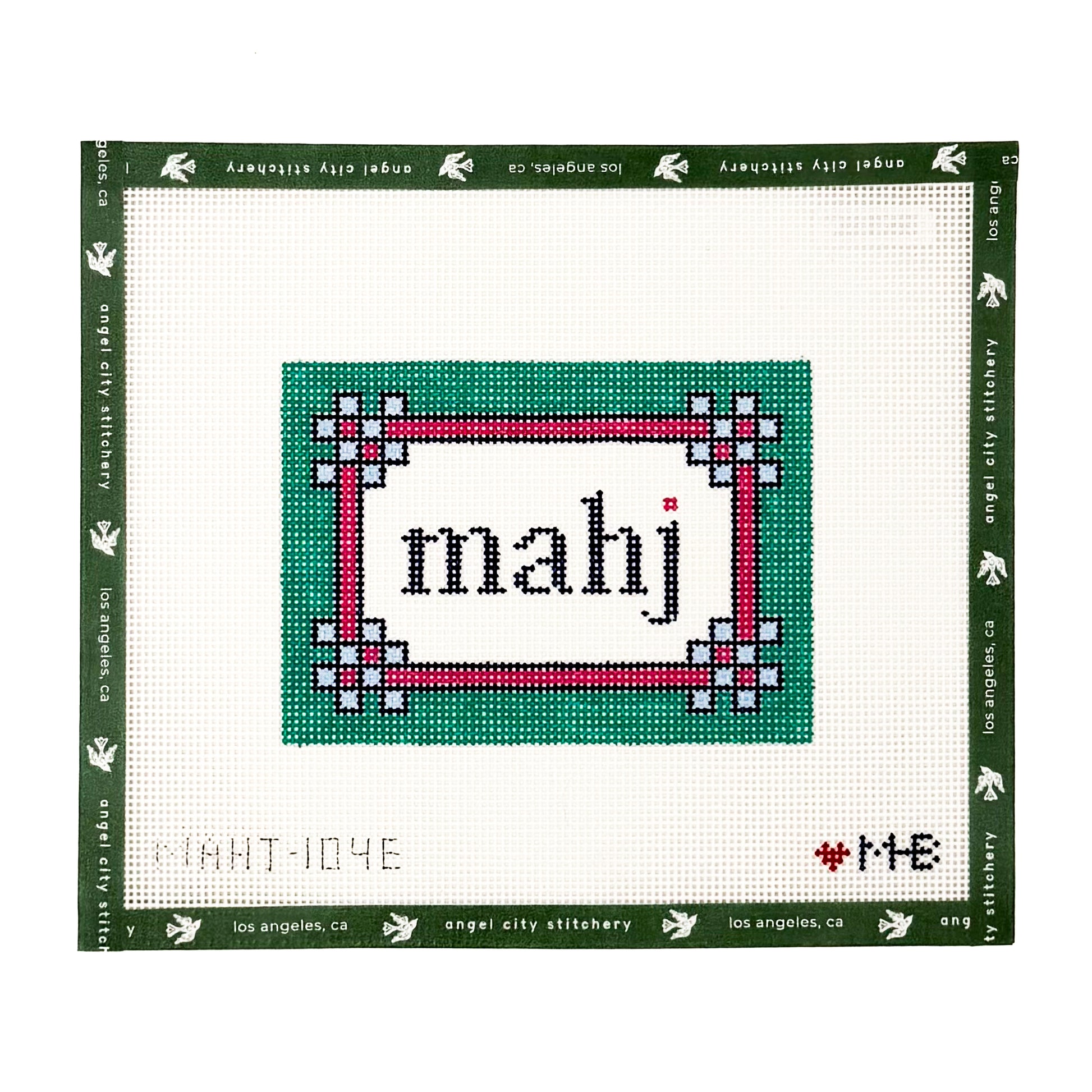 Floral Corner Mahjong Insert – Teal Pink